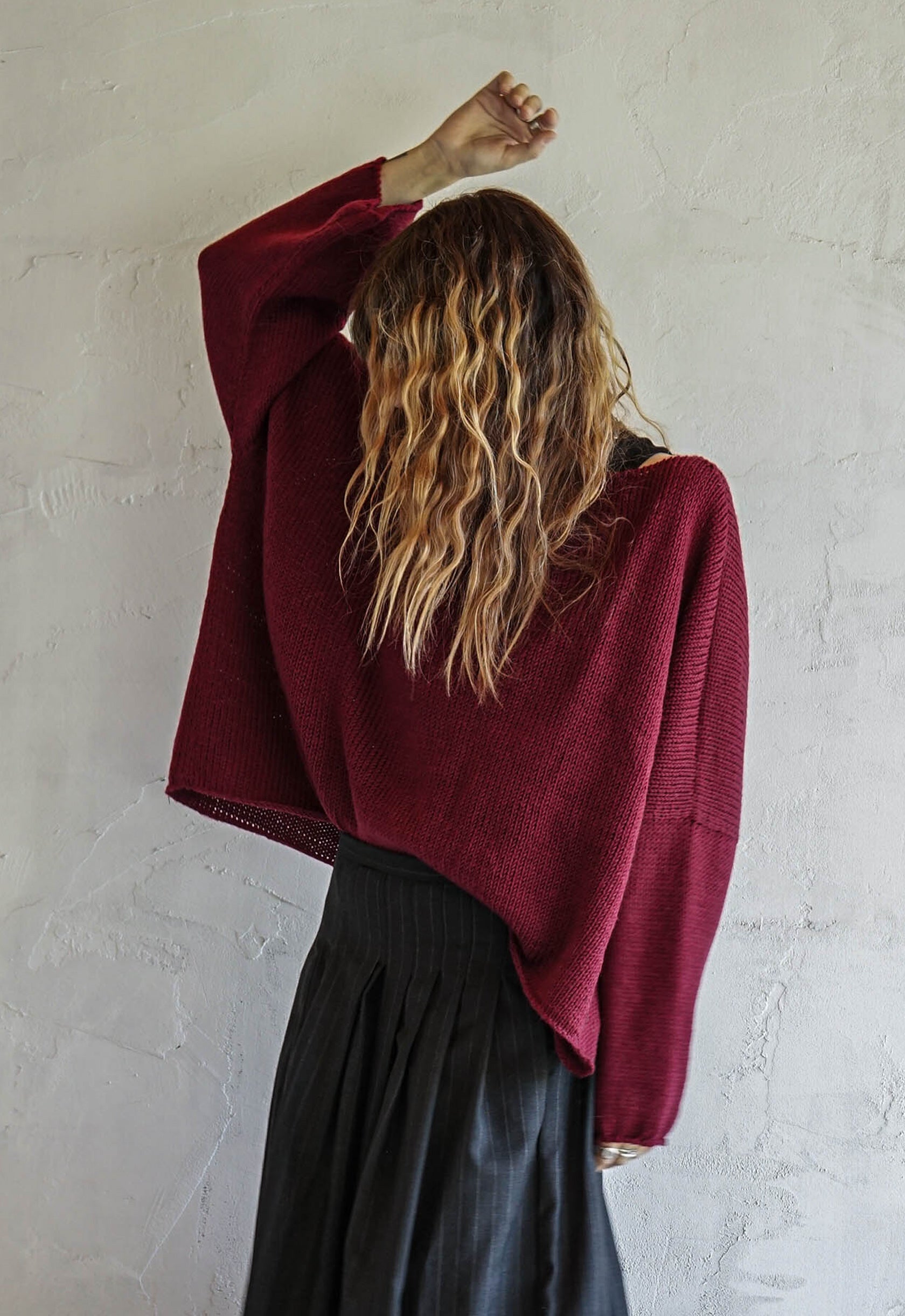 Silent Ember Hand Knitted Top