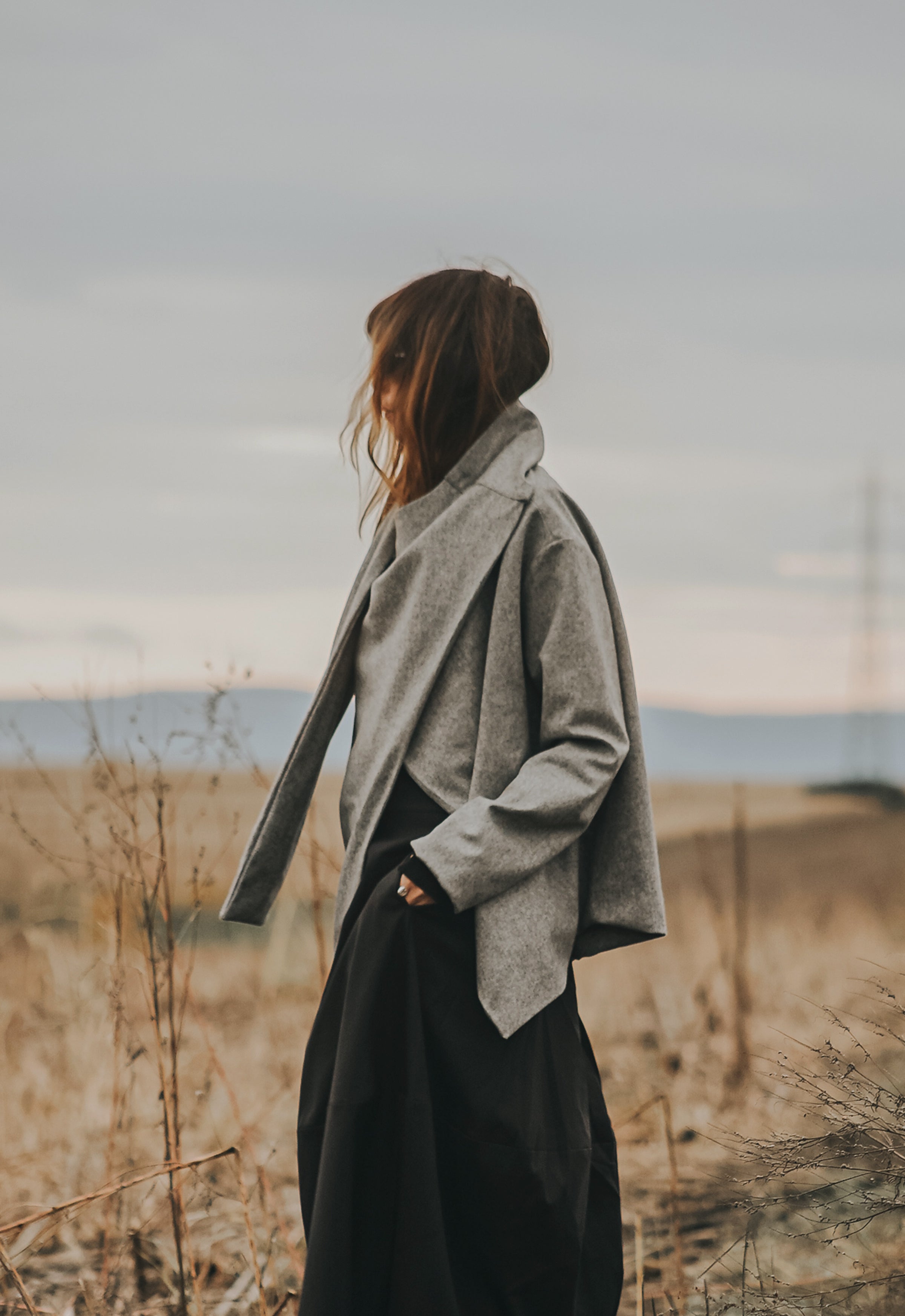 ECHO OF WOOL SCARF JACKET
