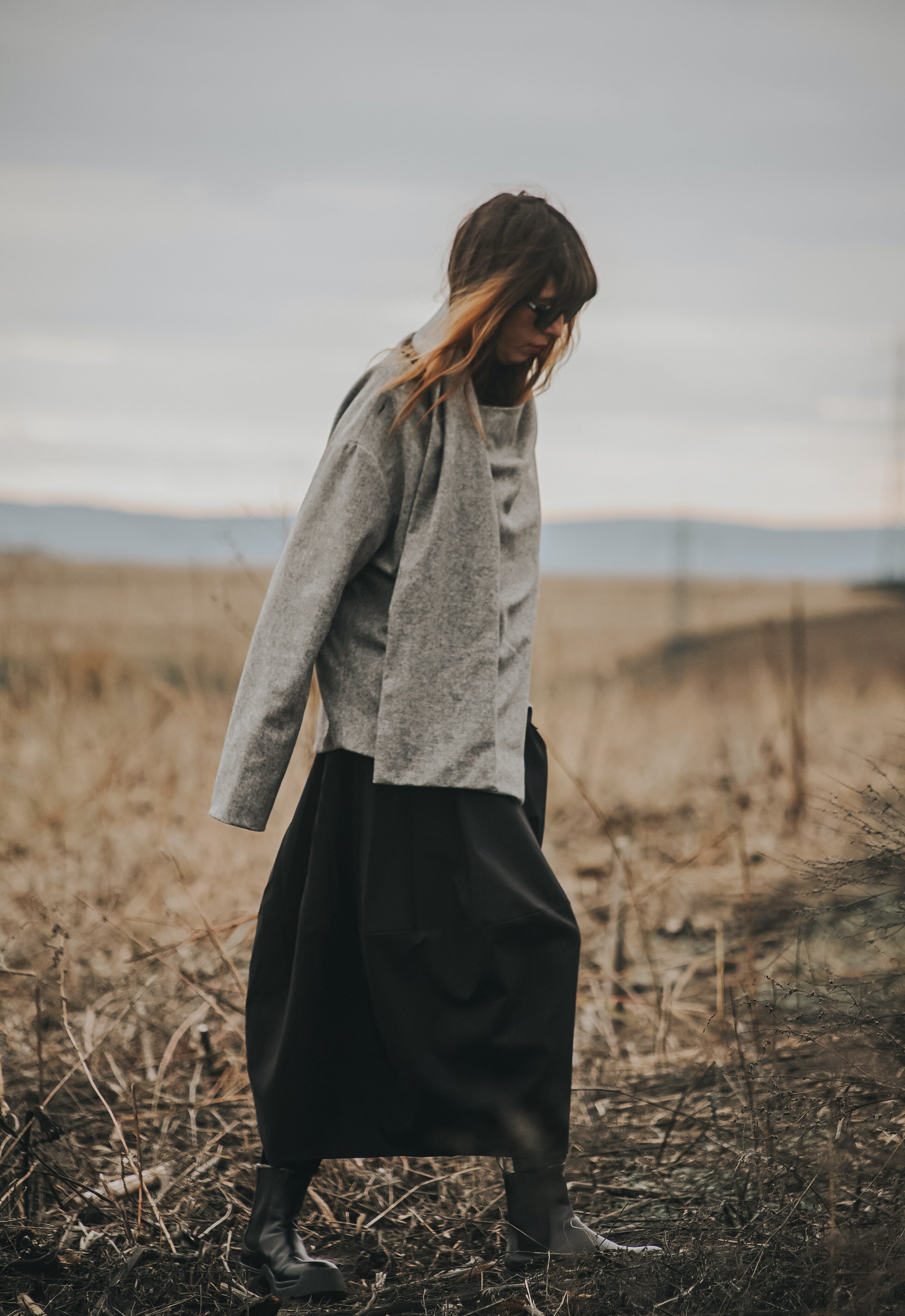 ECHO OF WOOL SCARF JACKET