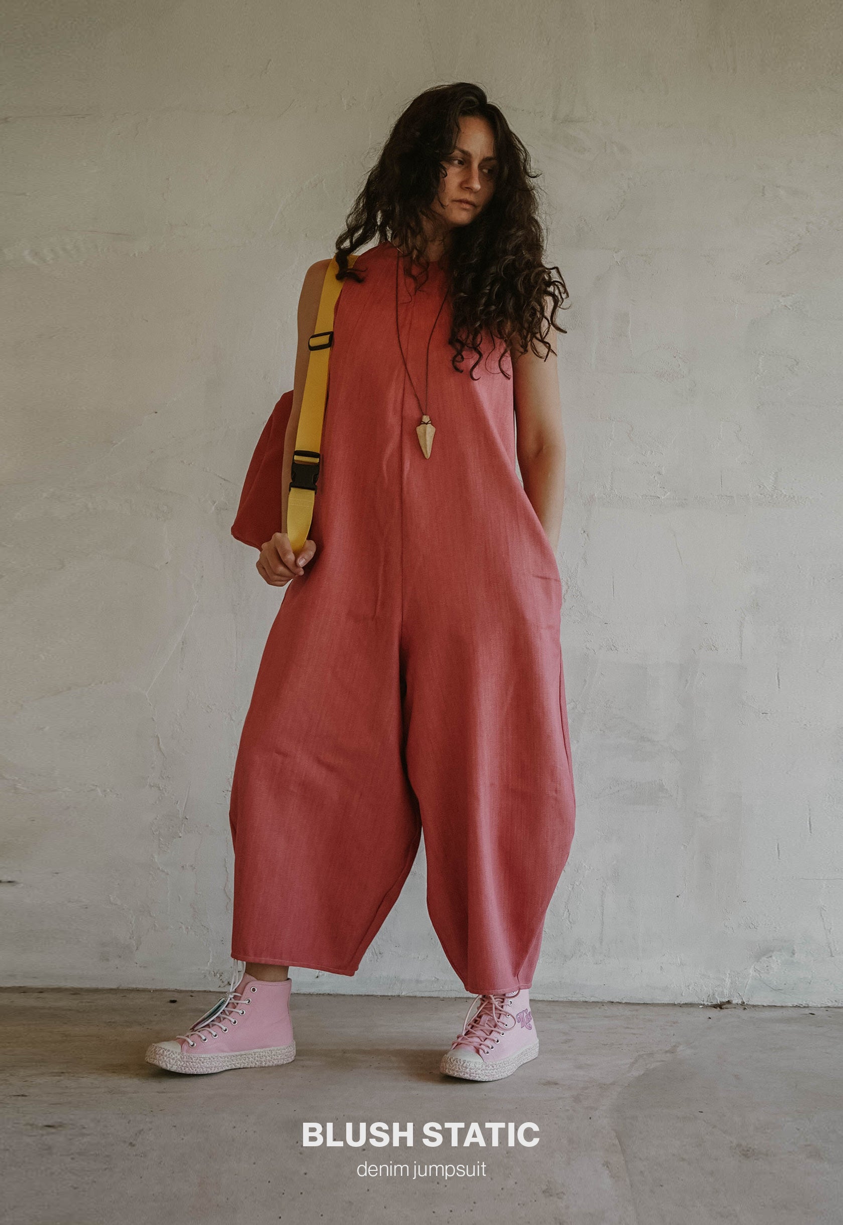 BLUSH STATIC DENIM JUMPSUIT