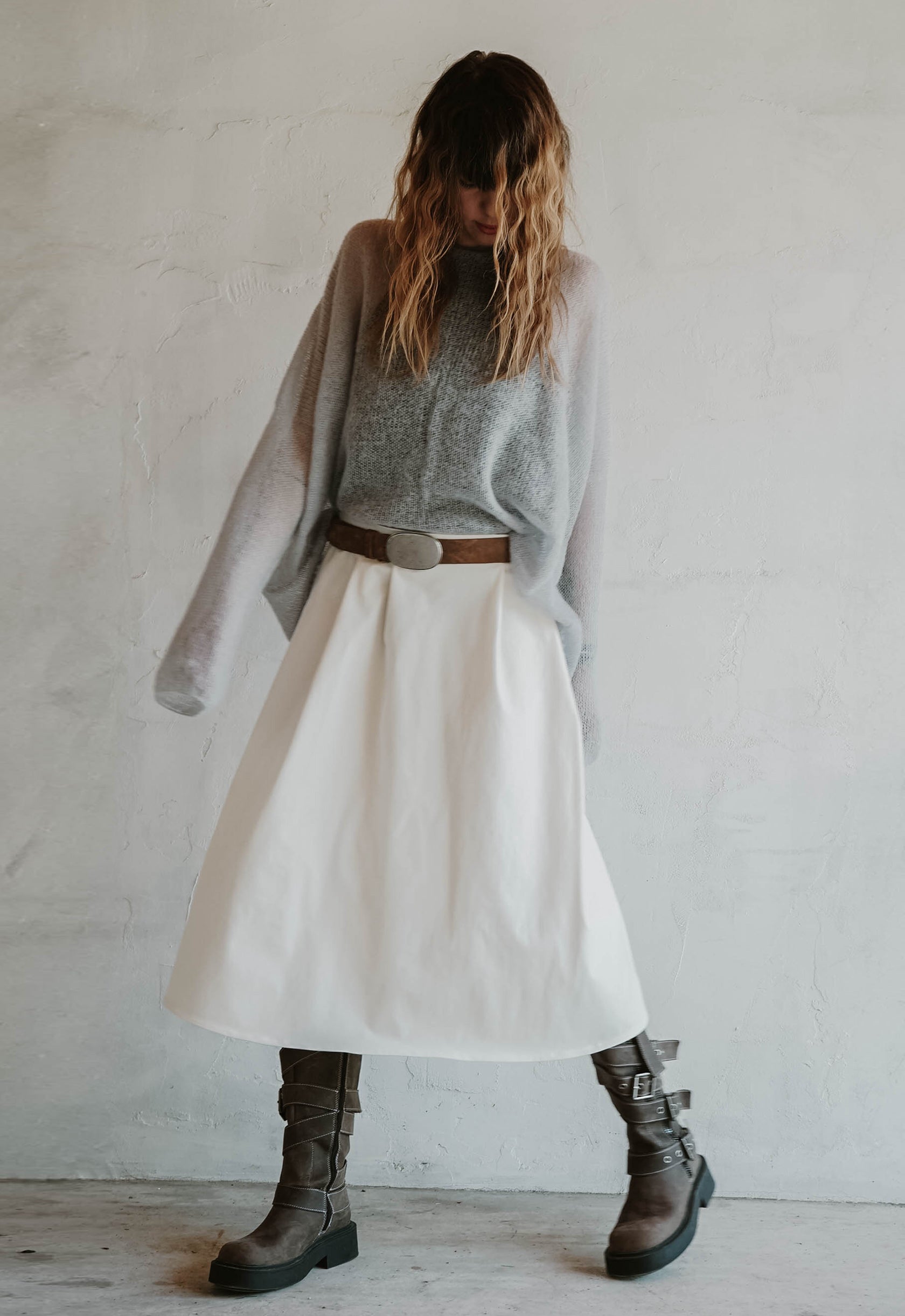 Concrete Pleat Skirt