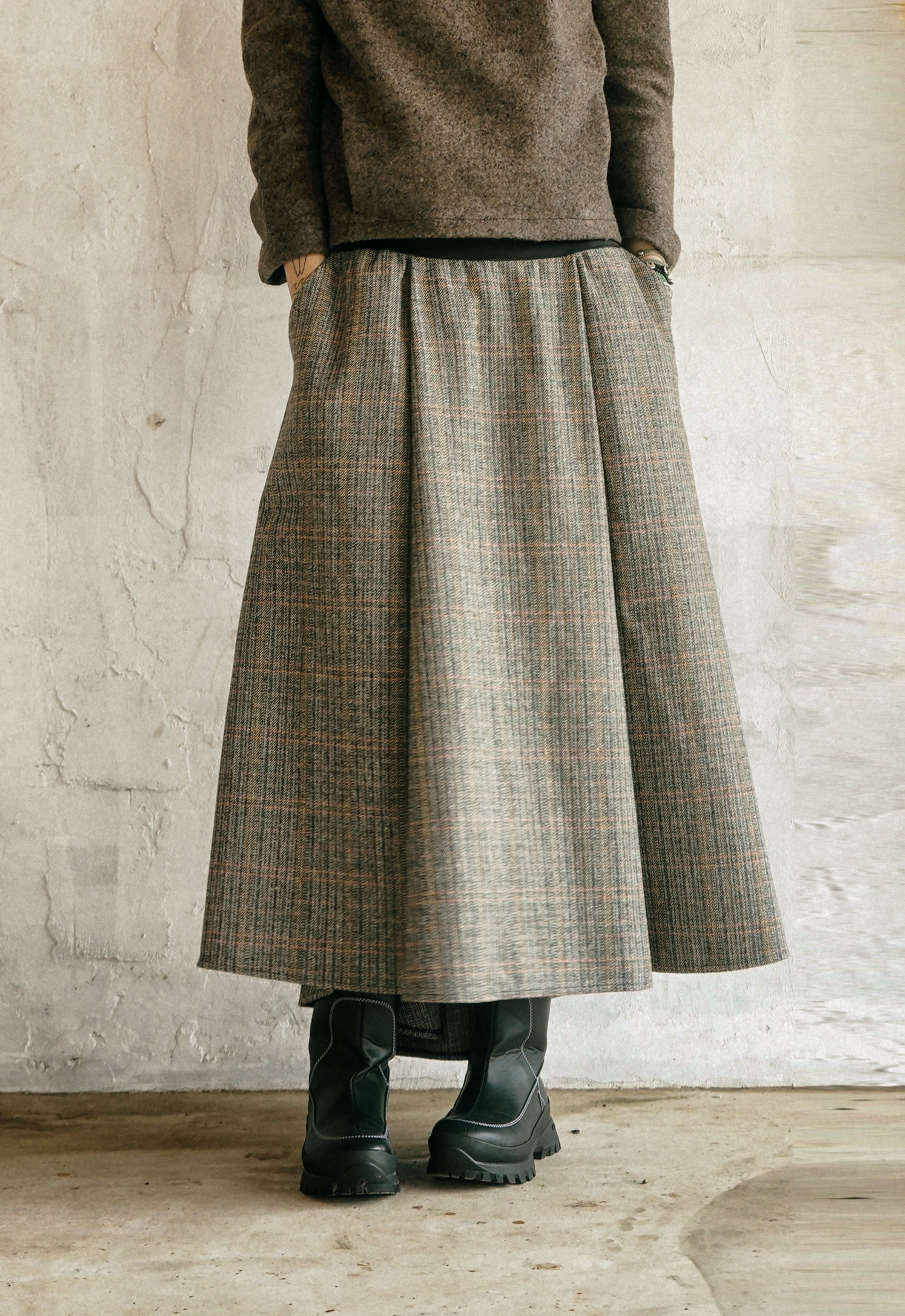 The Atelier Pleated Wool Skirt