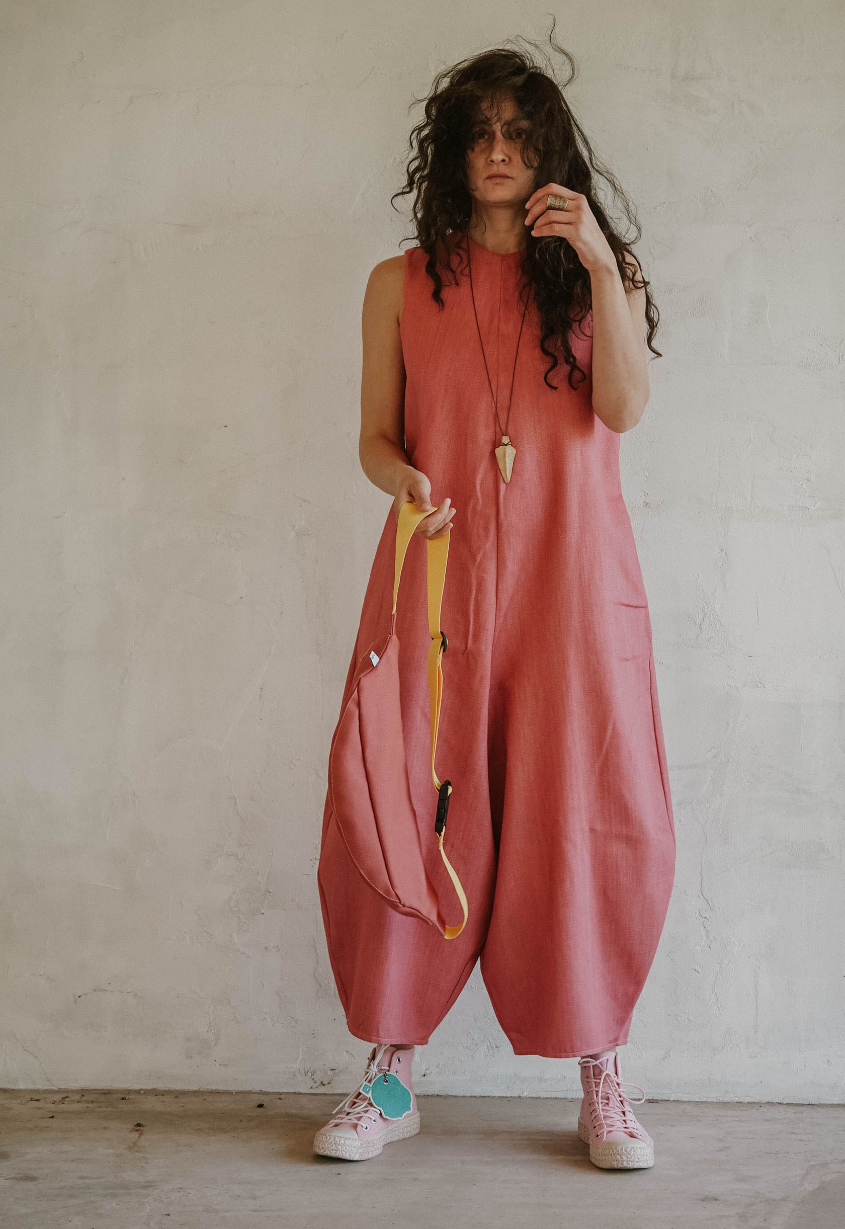 BLUSH STATIC DENIM JUMPSUIT