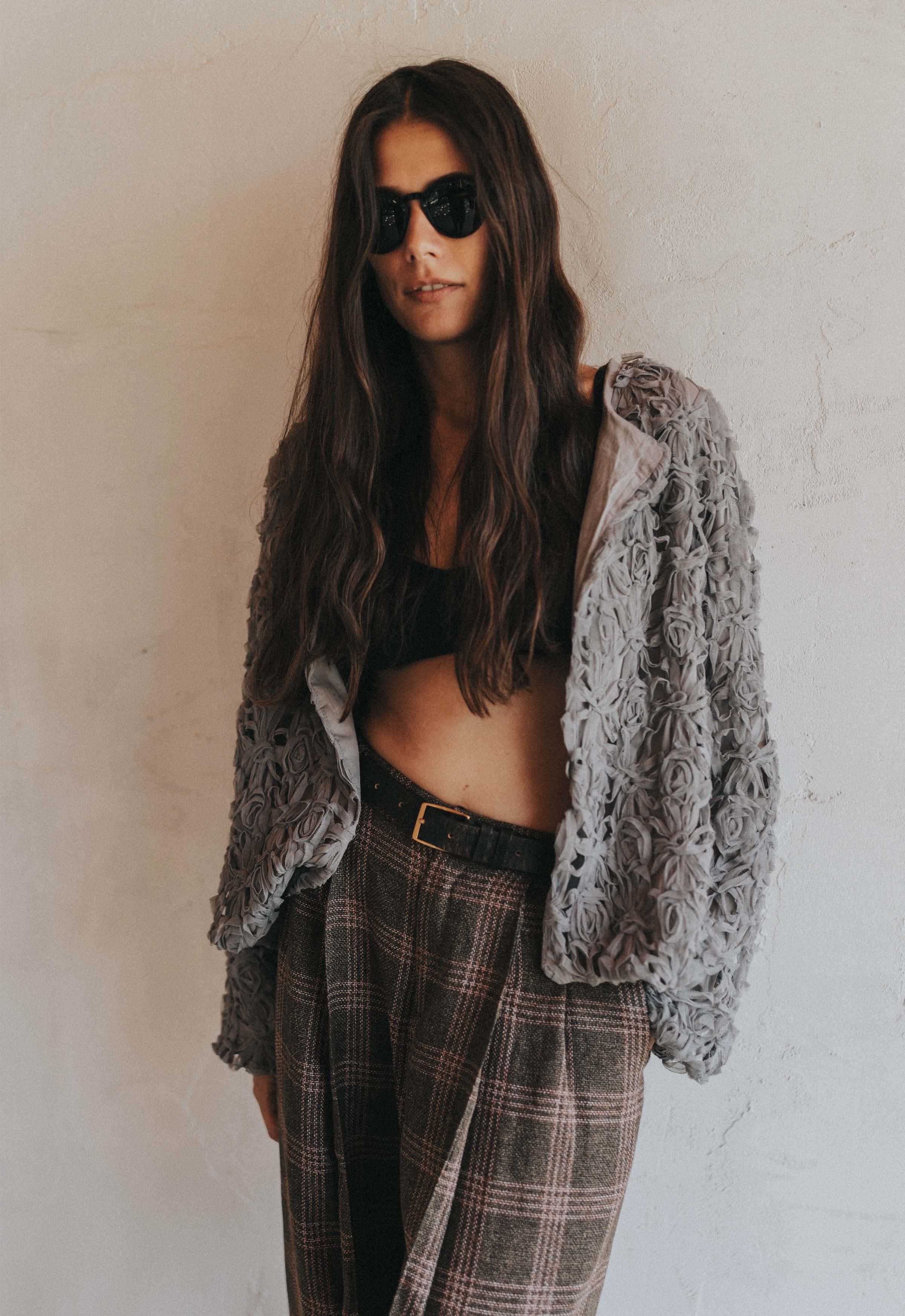 Stone Blossom Organza Top