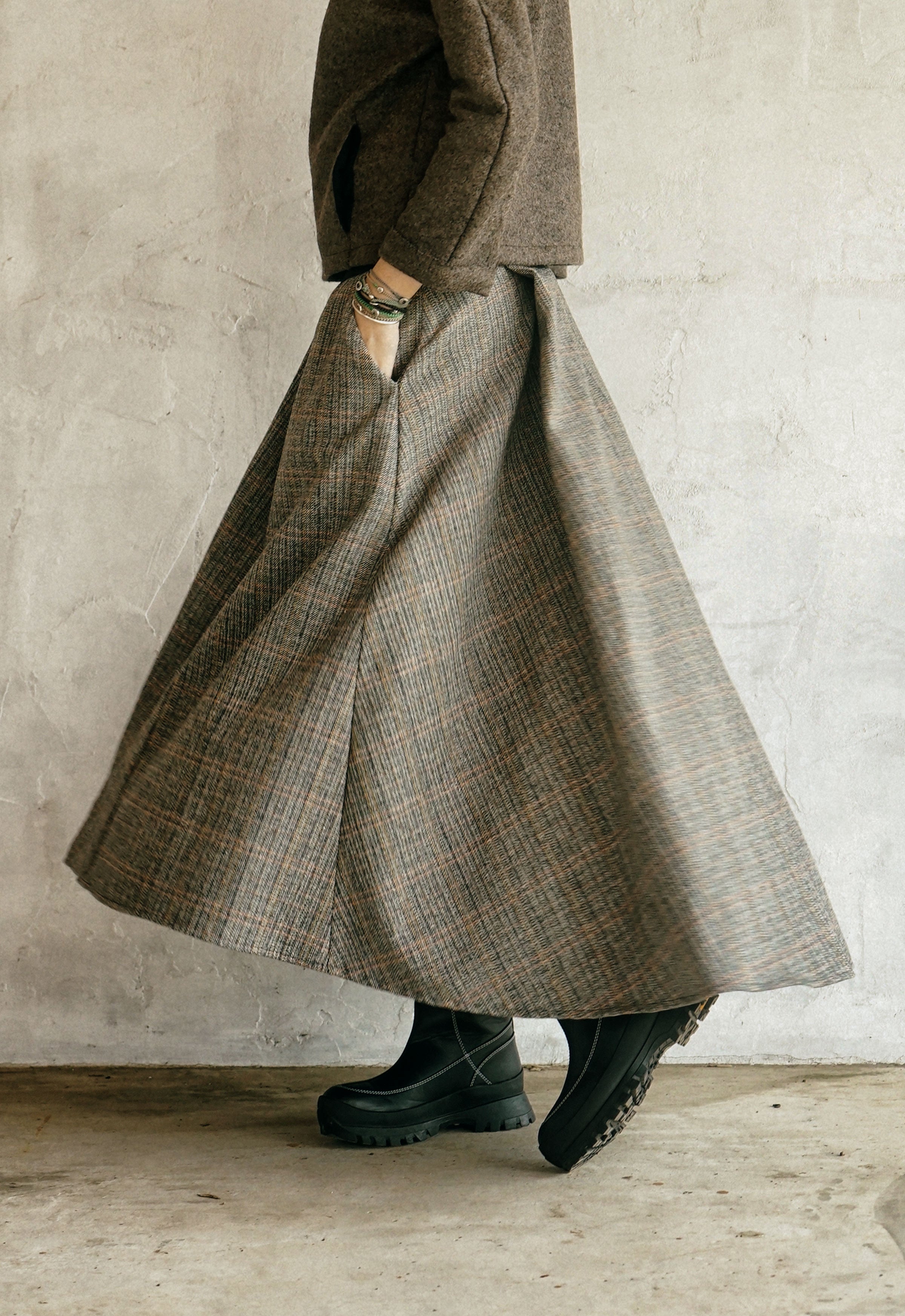 The Atelier Pleated Wool Skirt