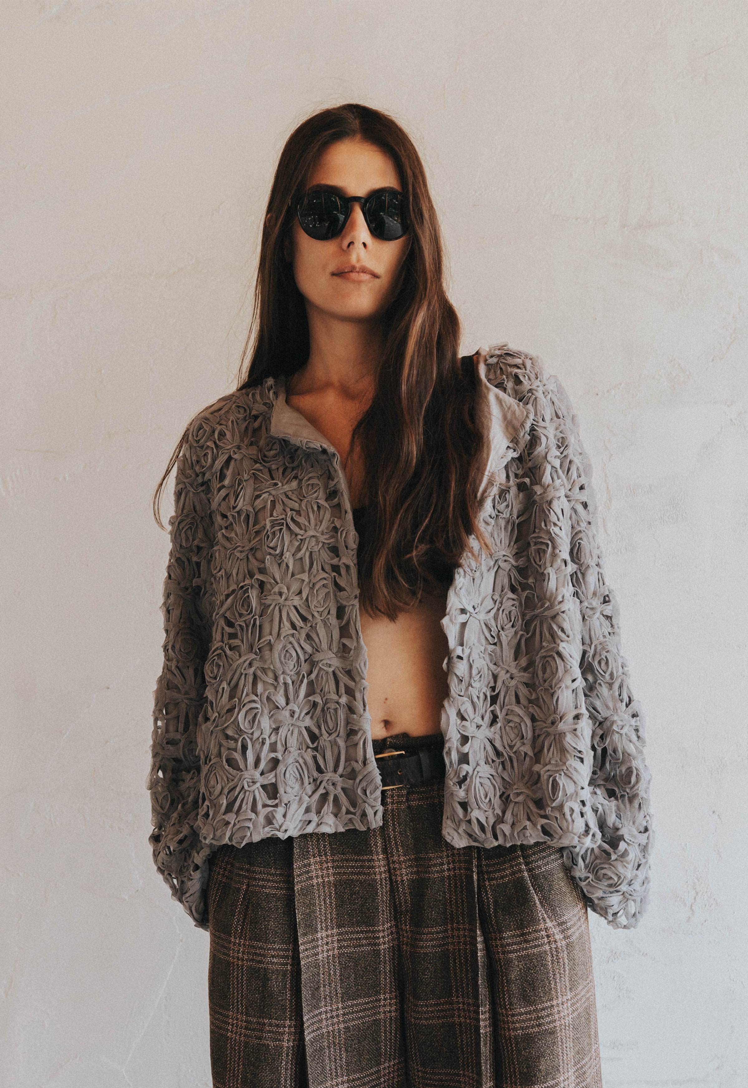 Stone Blossom Organza Top