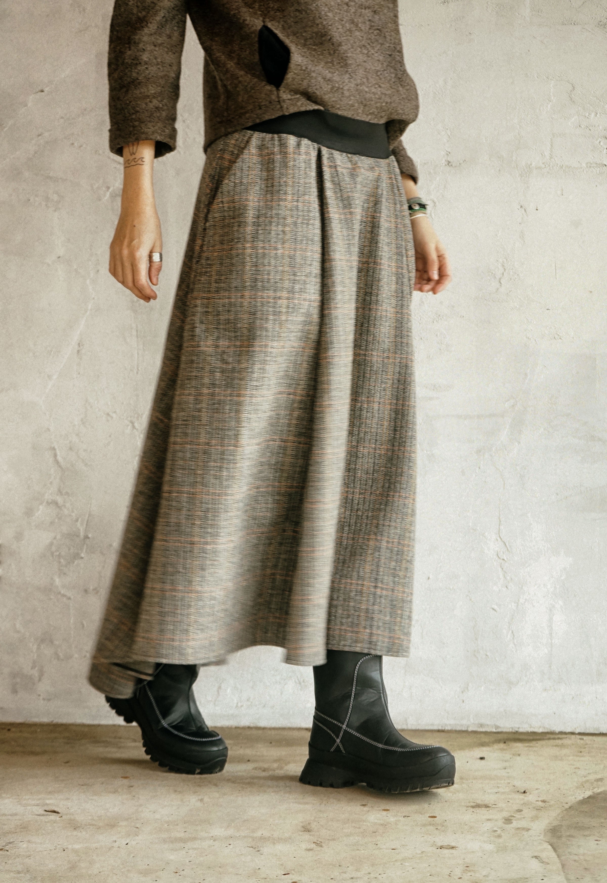 The Atelier Pleated Wool Skirt
