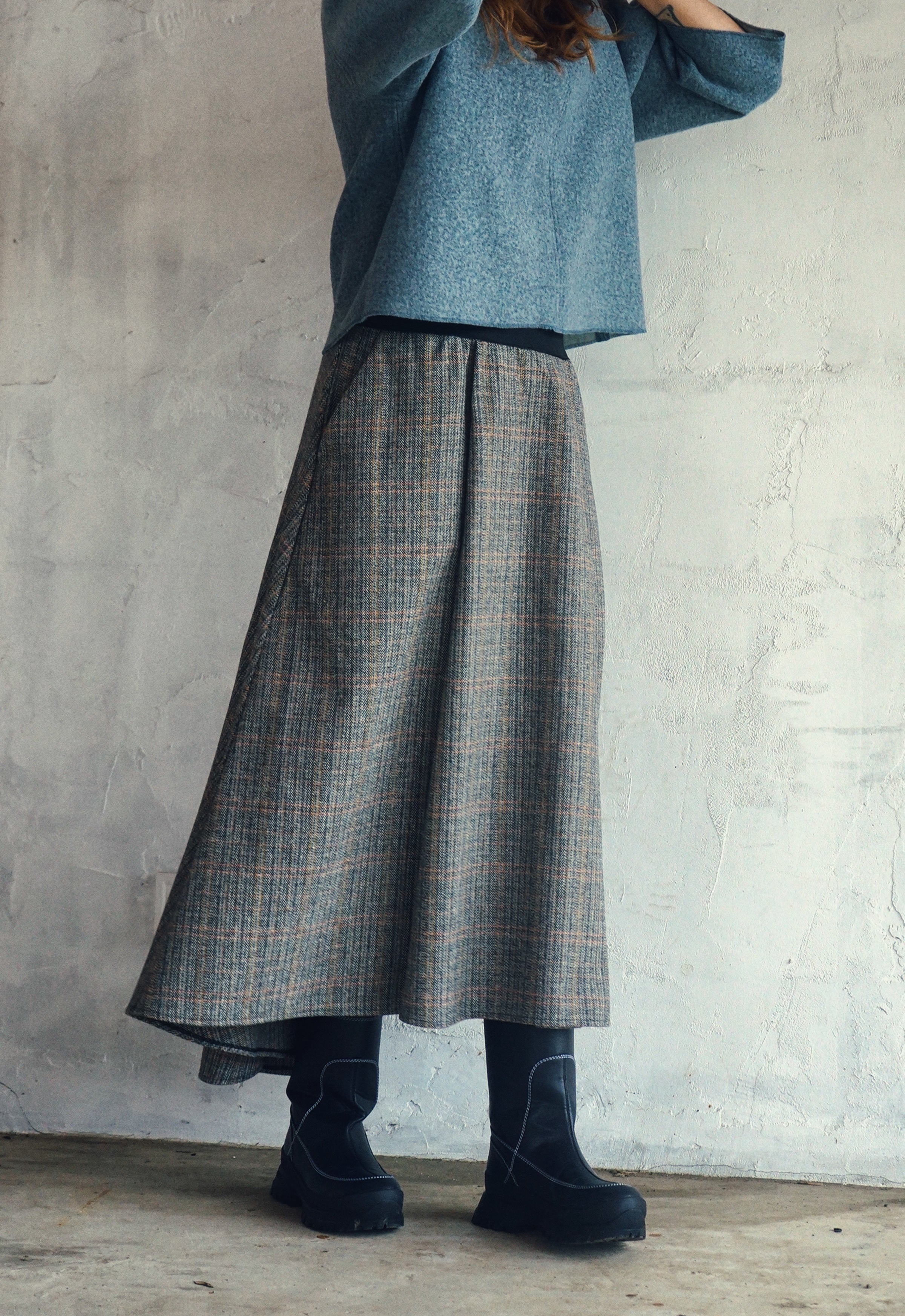 The Atelier Pleated Wool Skirt