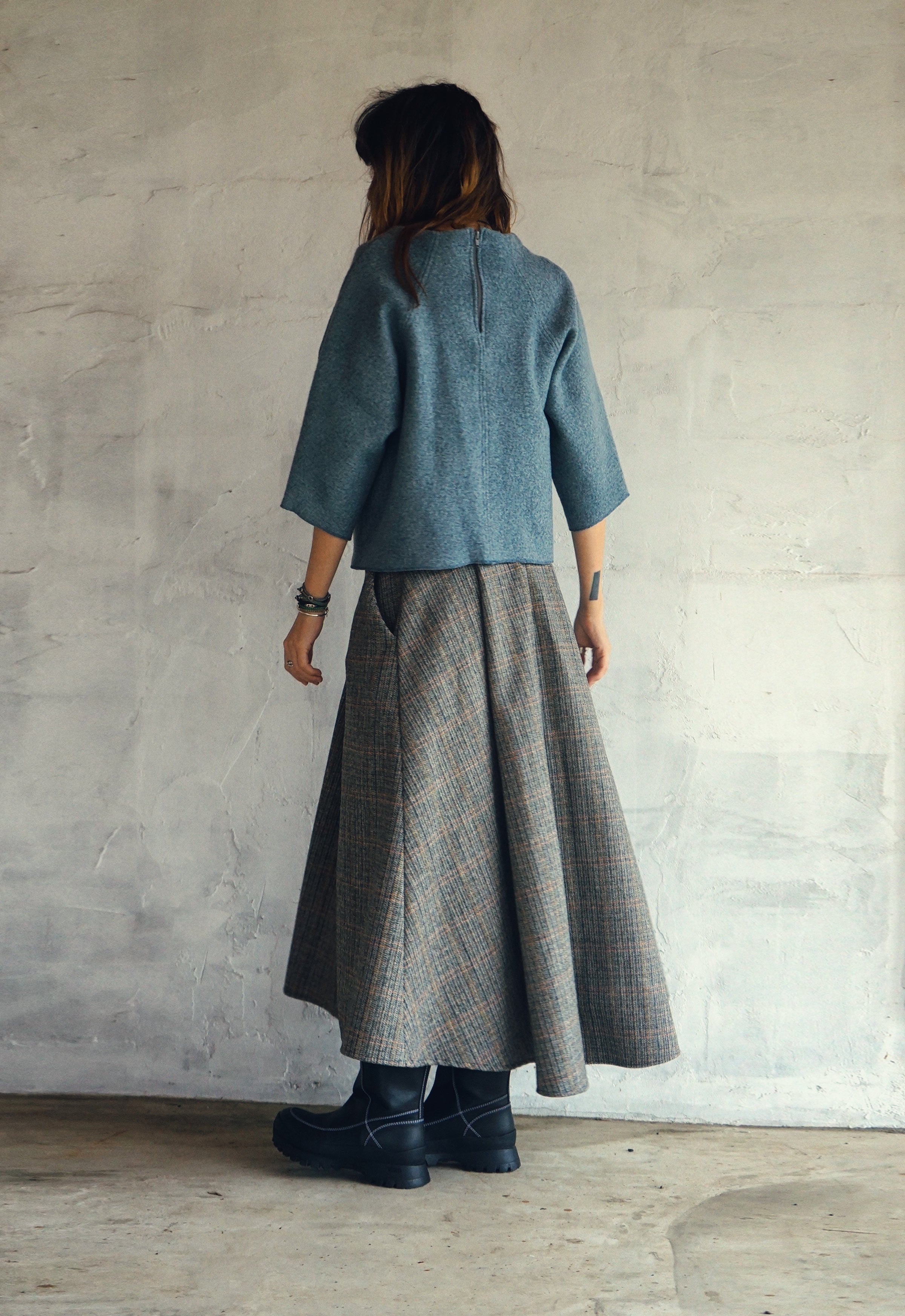 The Atelier Pleated Wool Skirt