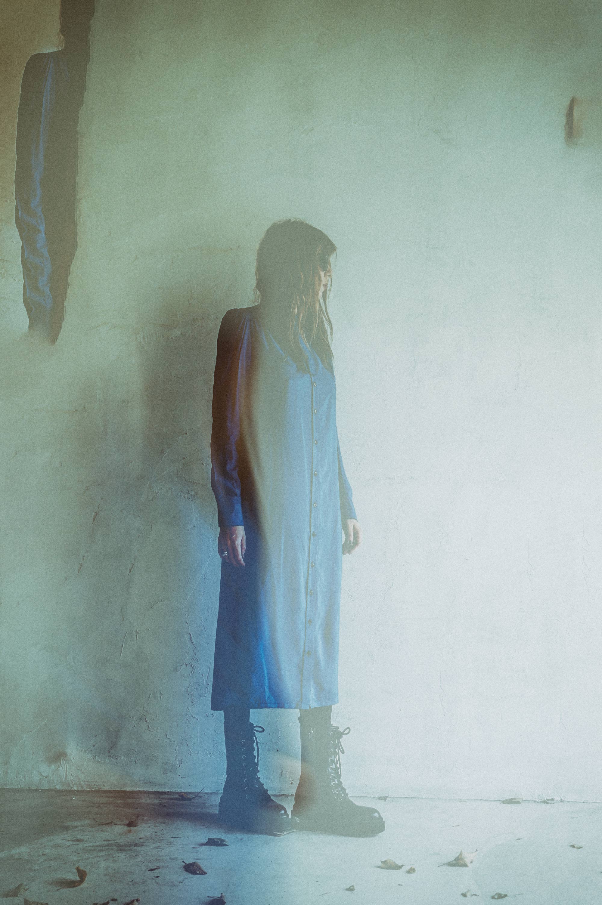 BLUE SILK DRESS