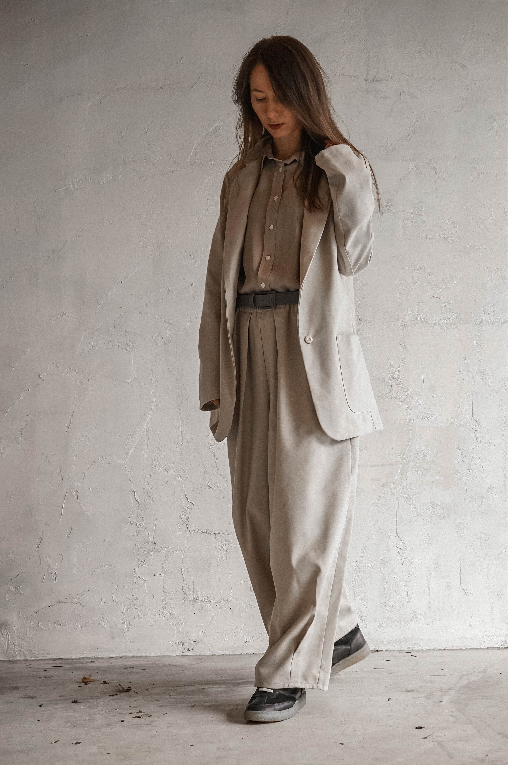 Soft Wool Pleated Trousers