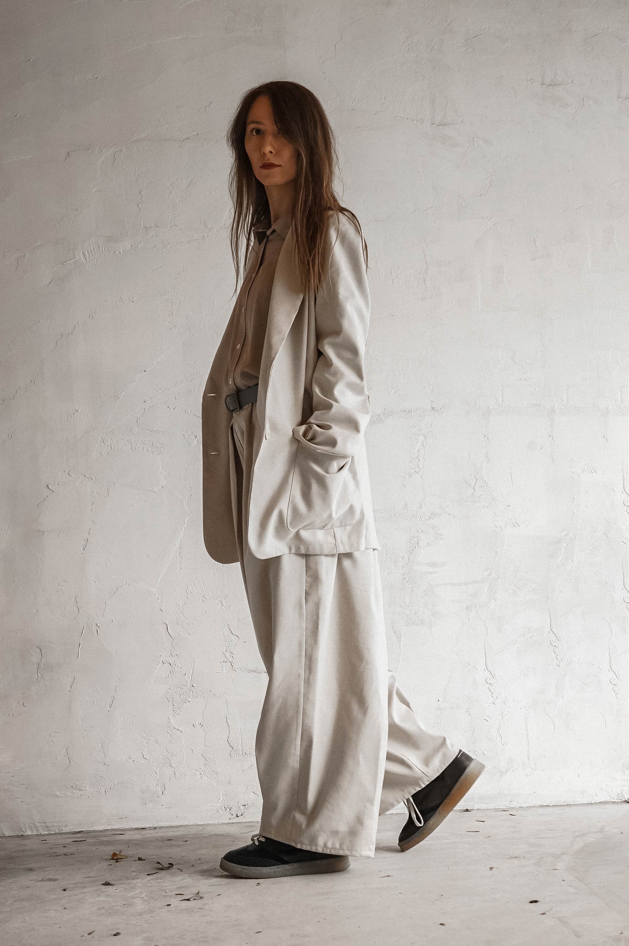 Soft Wool Pleated Trousers