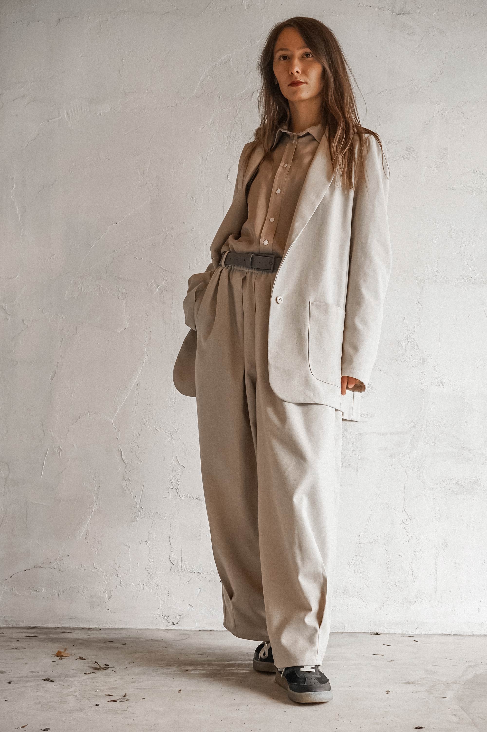 Soft Wool Pleated Trousers