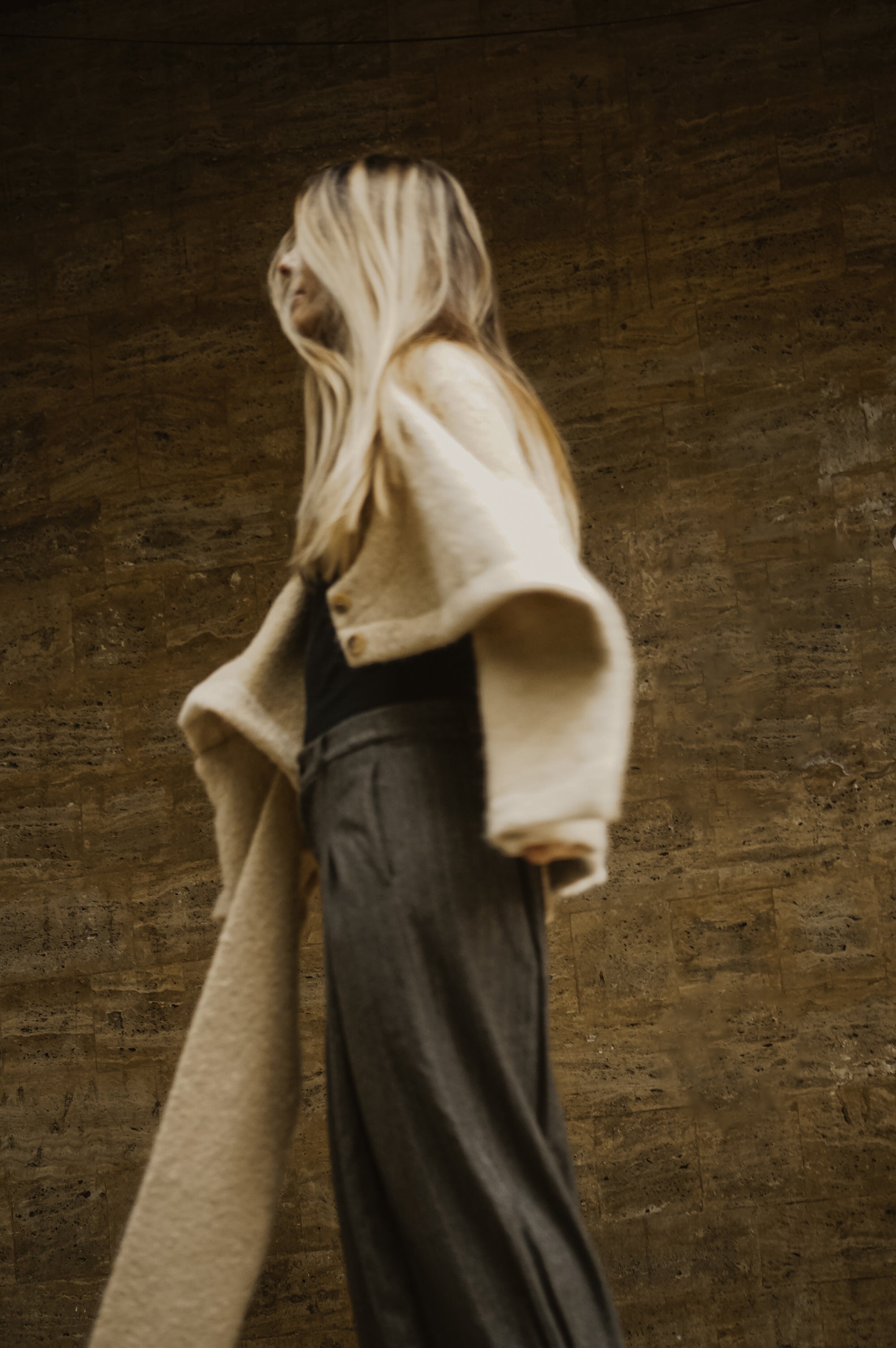 BOILED WOOL SCARF JACKET