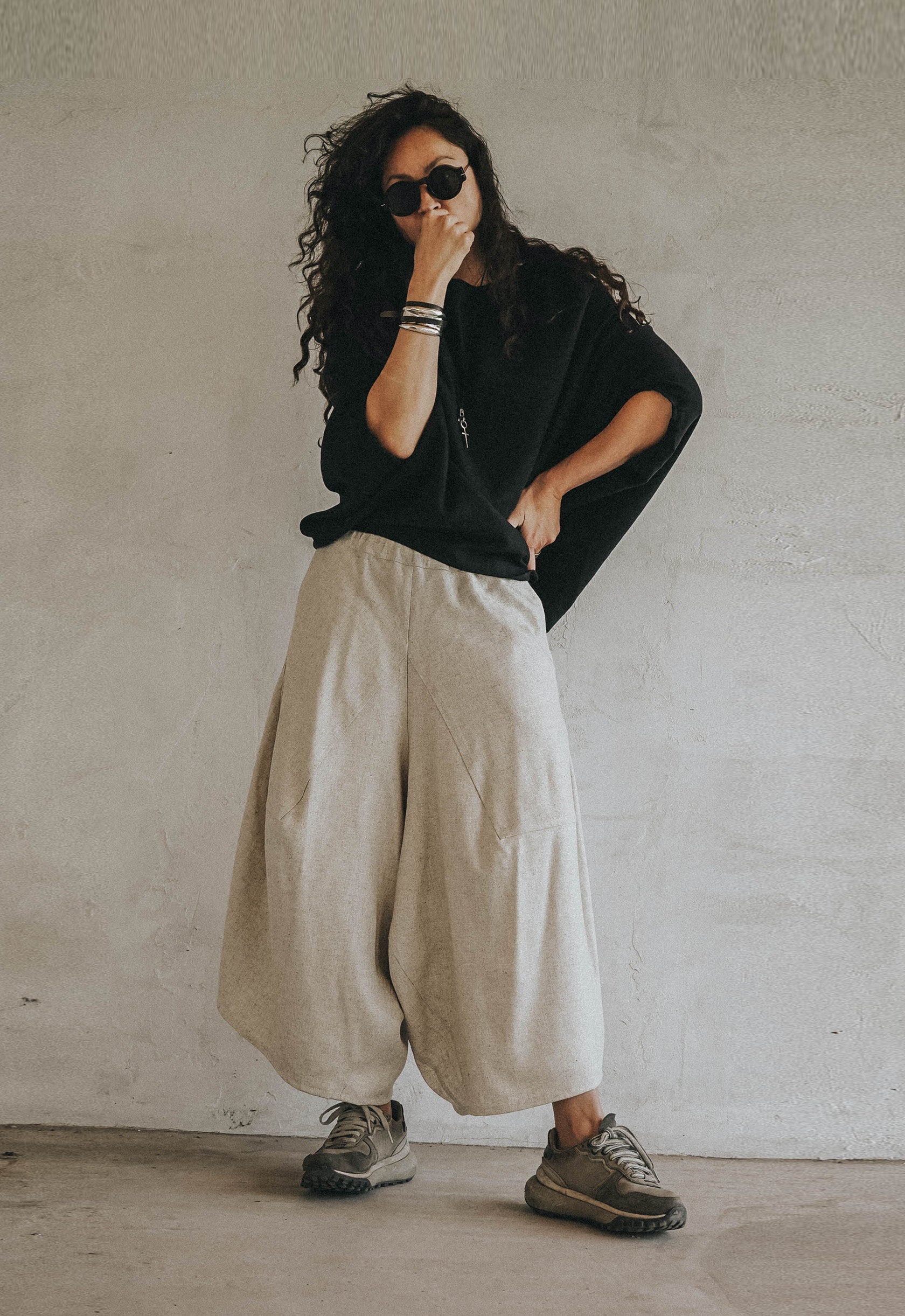 Smoke Root Linen Top