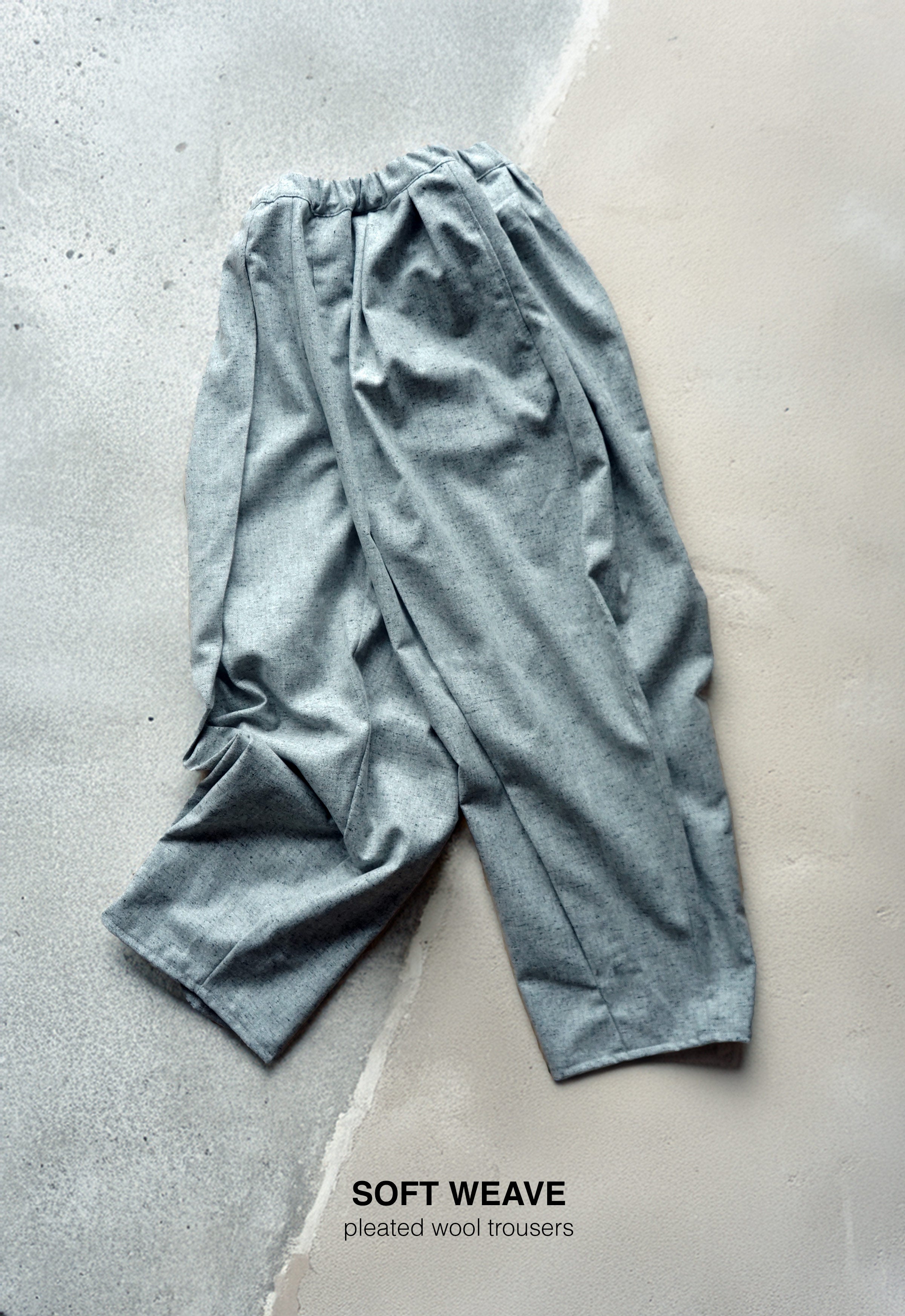 Pleated wool trousers