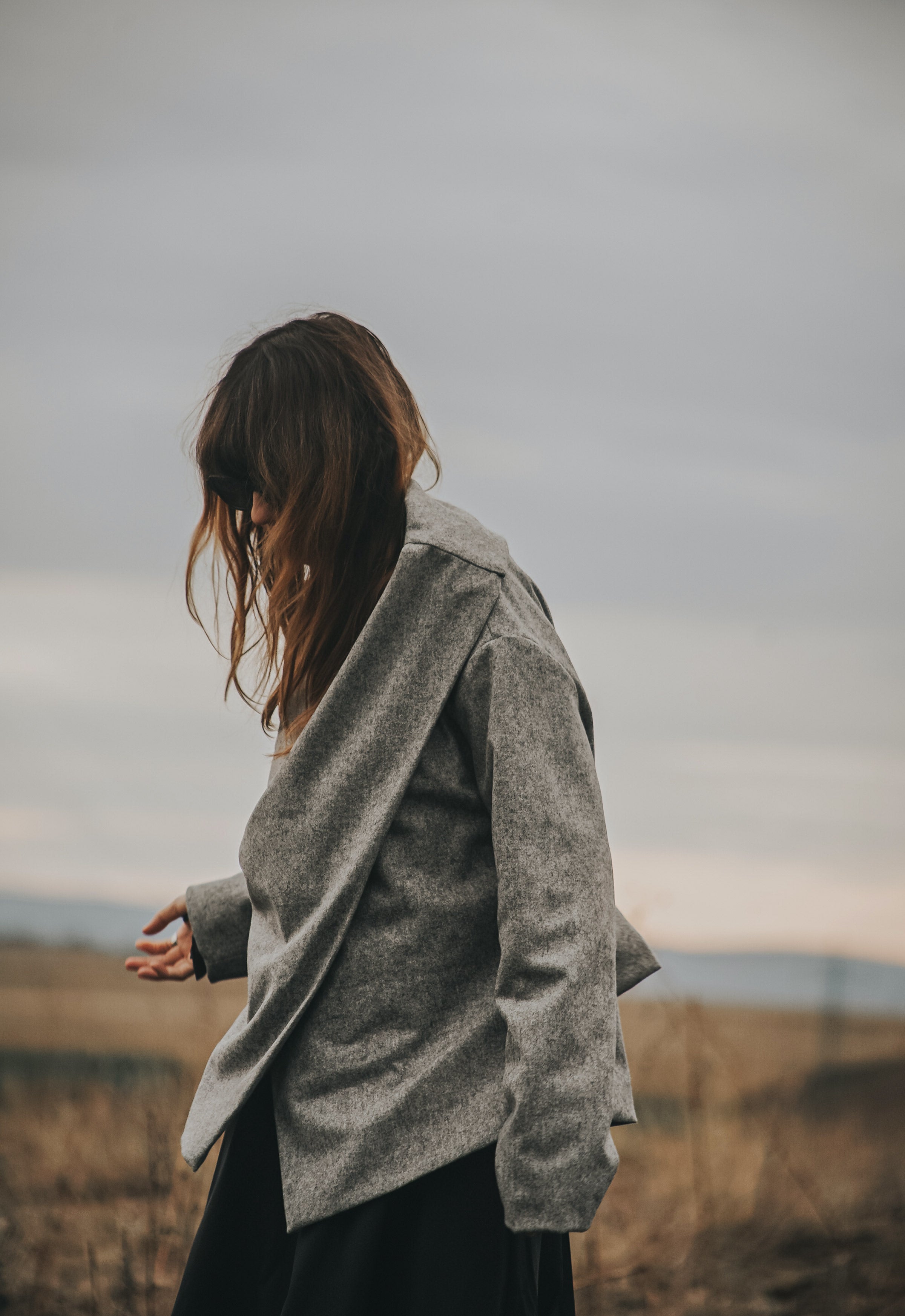 ECHO OF WOOL SCARF JACKET