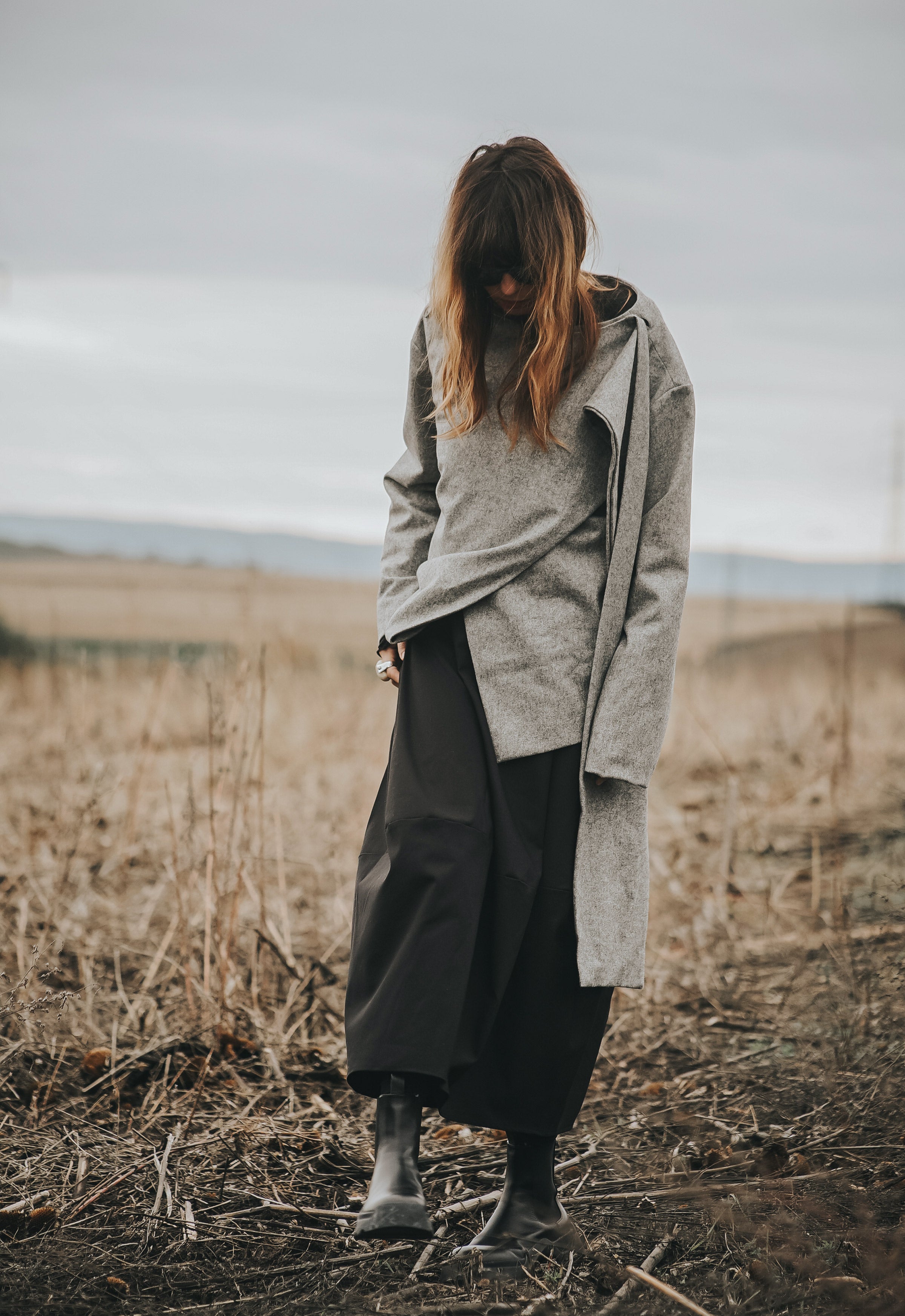 ECHO OF WOOL SCARF JACKET