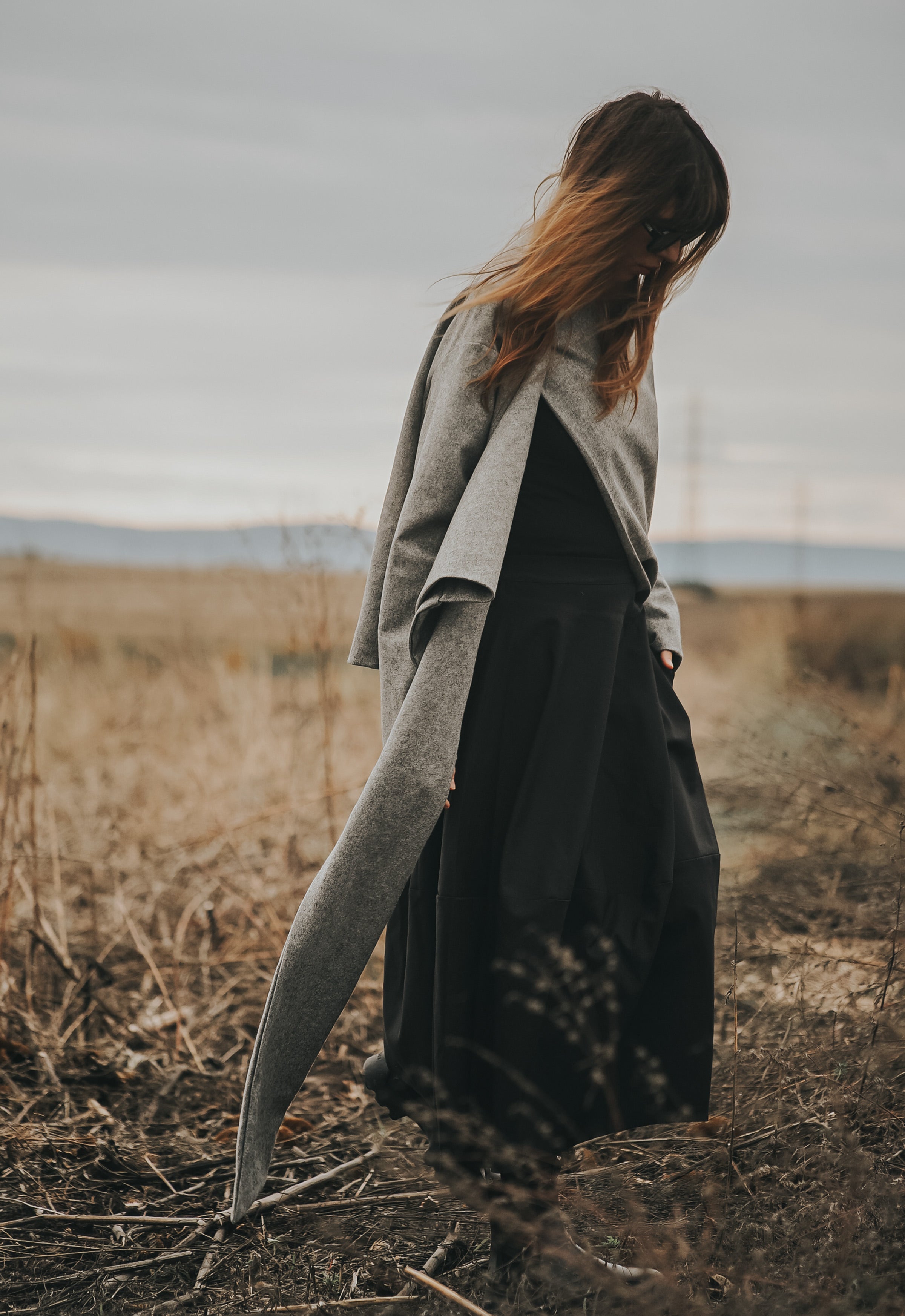 ECHO OF WOOL SCARF JACKET