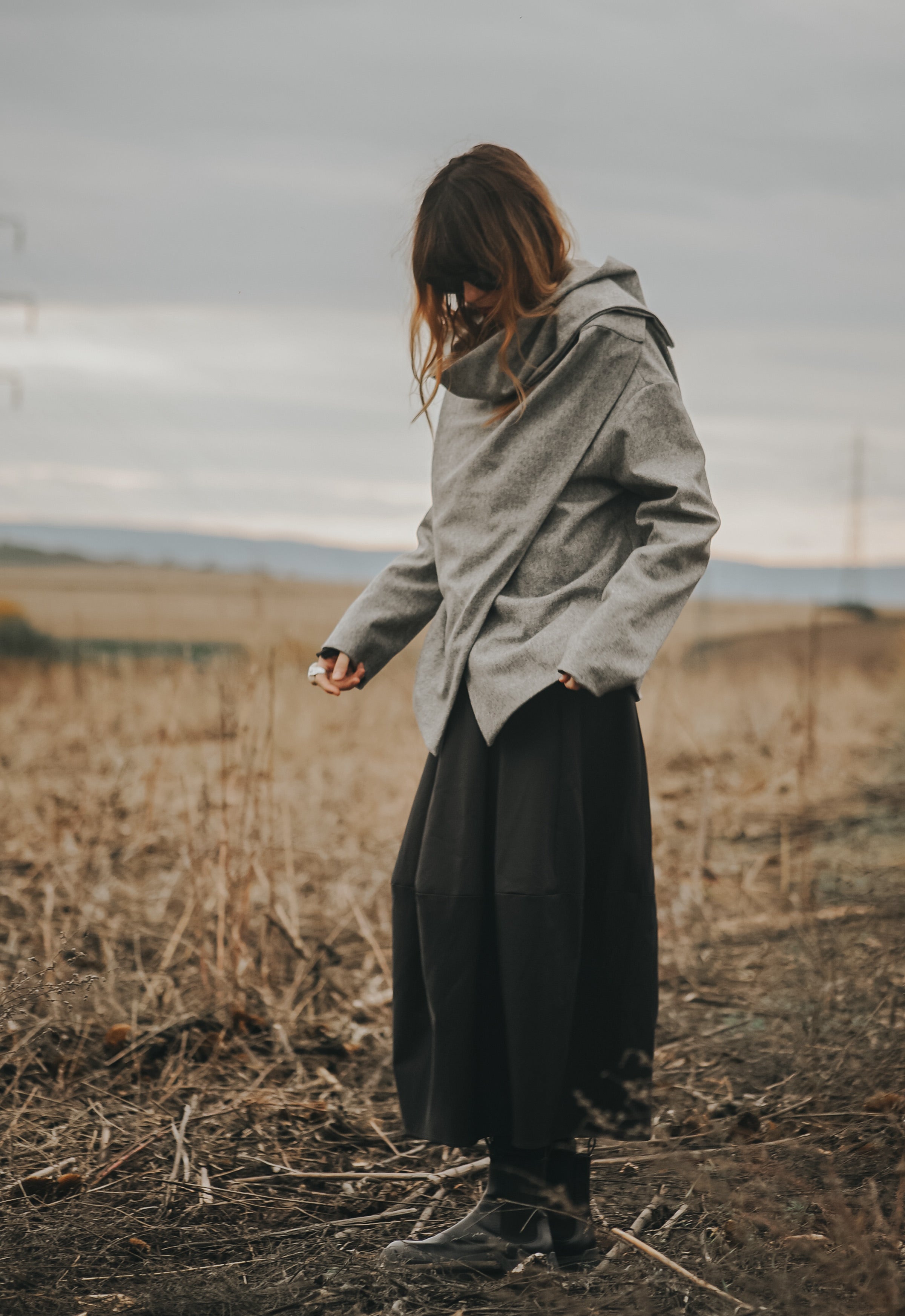 ECHO OF WOOL SCARF JACKET