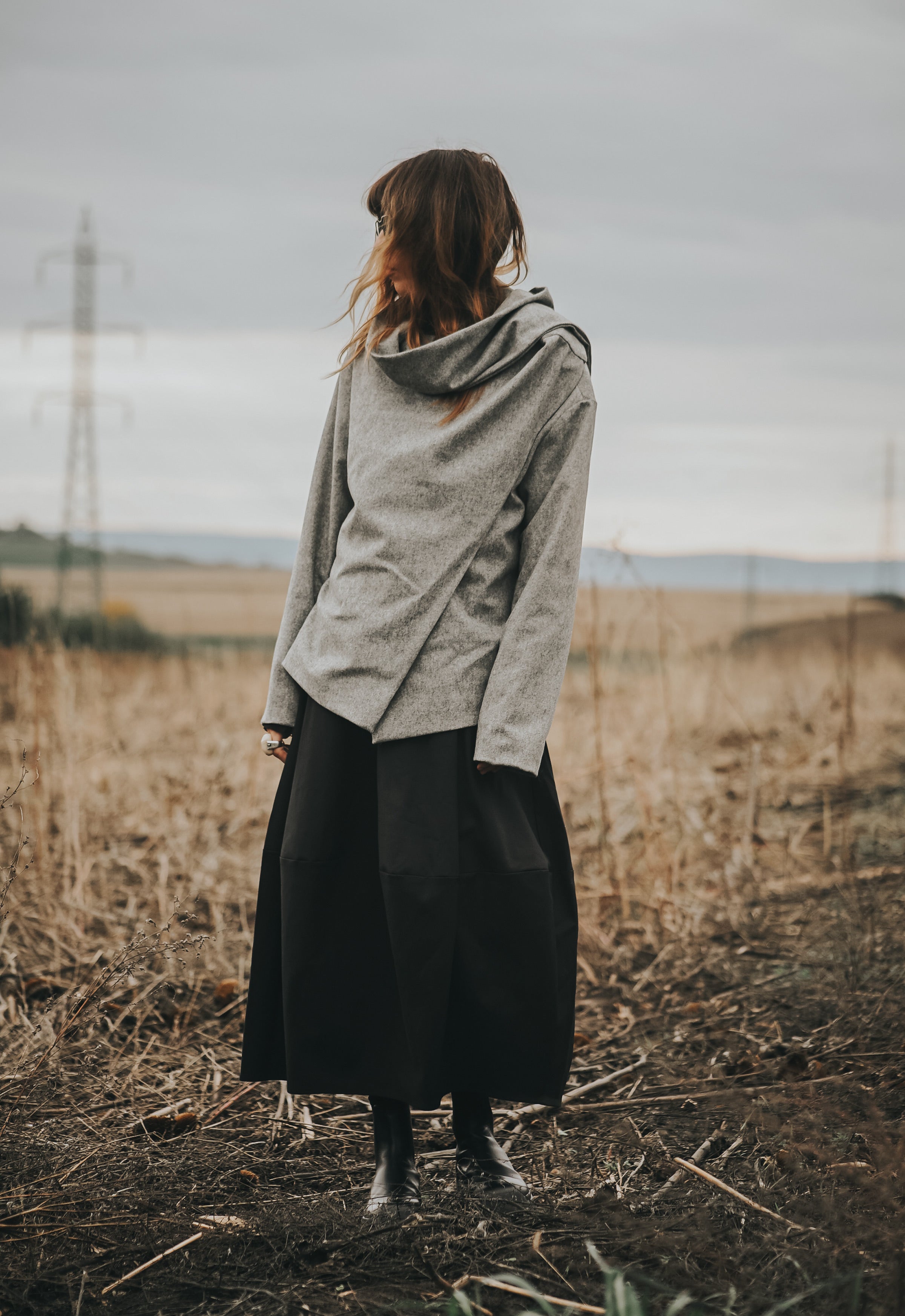 ECHO OF WOOL SCARF JACKET