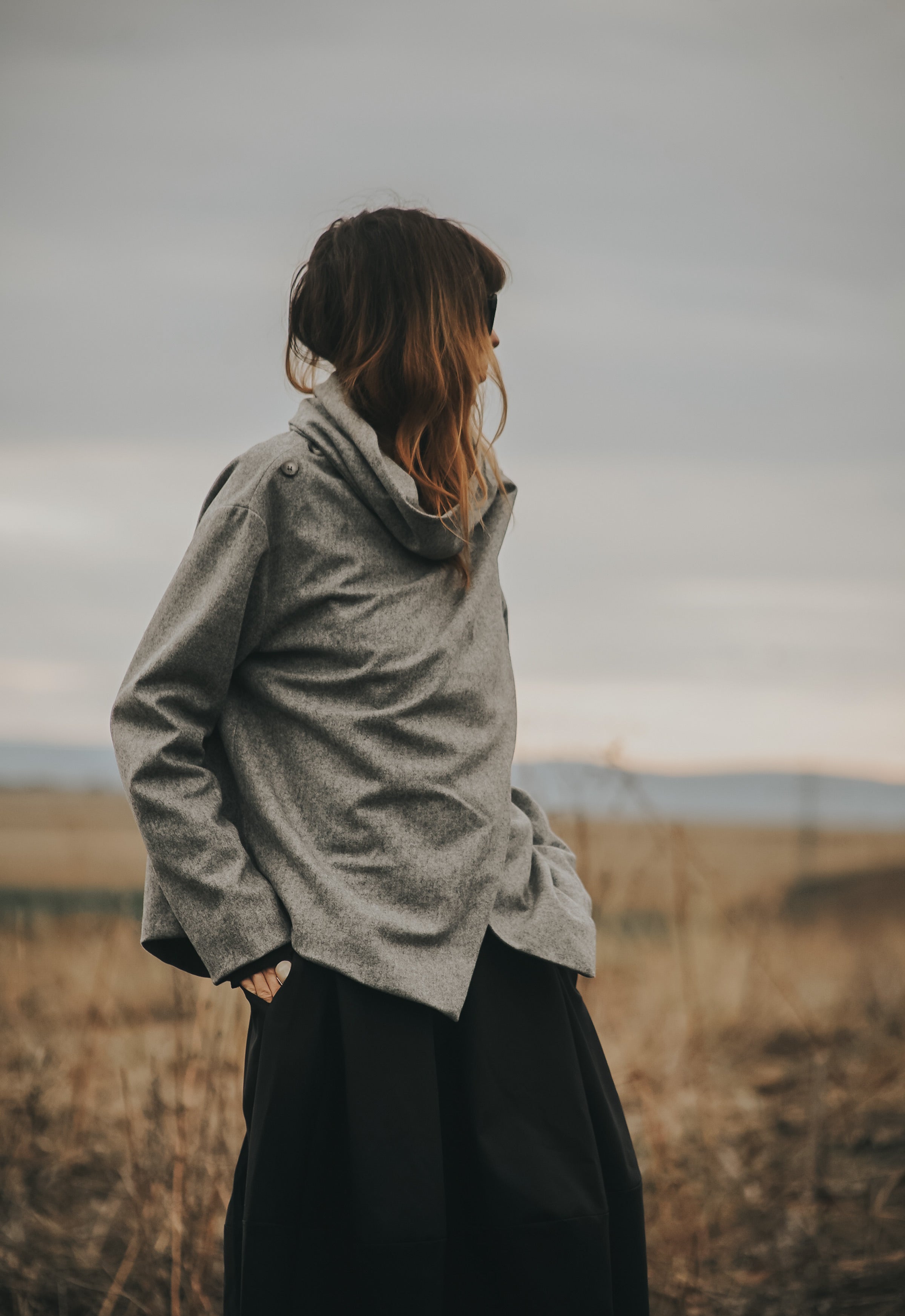 ECHO OF WOOL SCARF JACKET