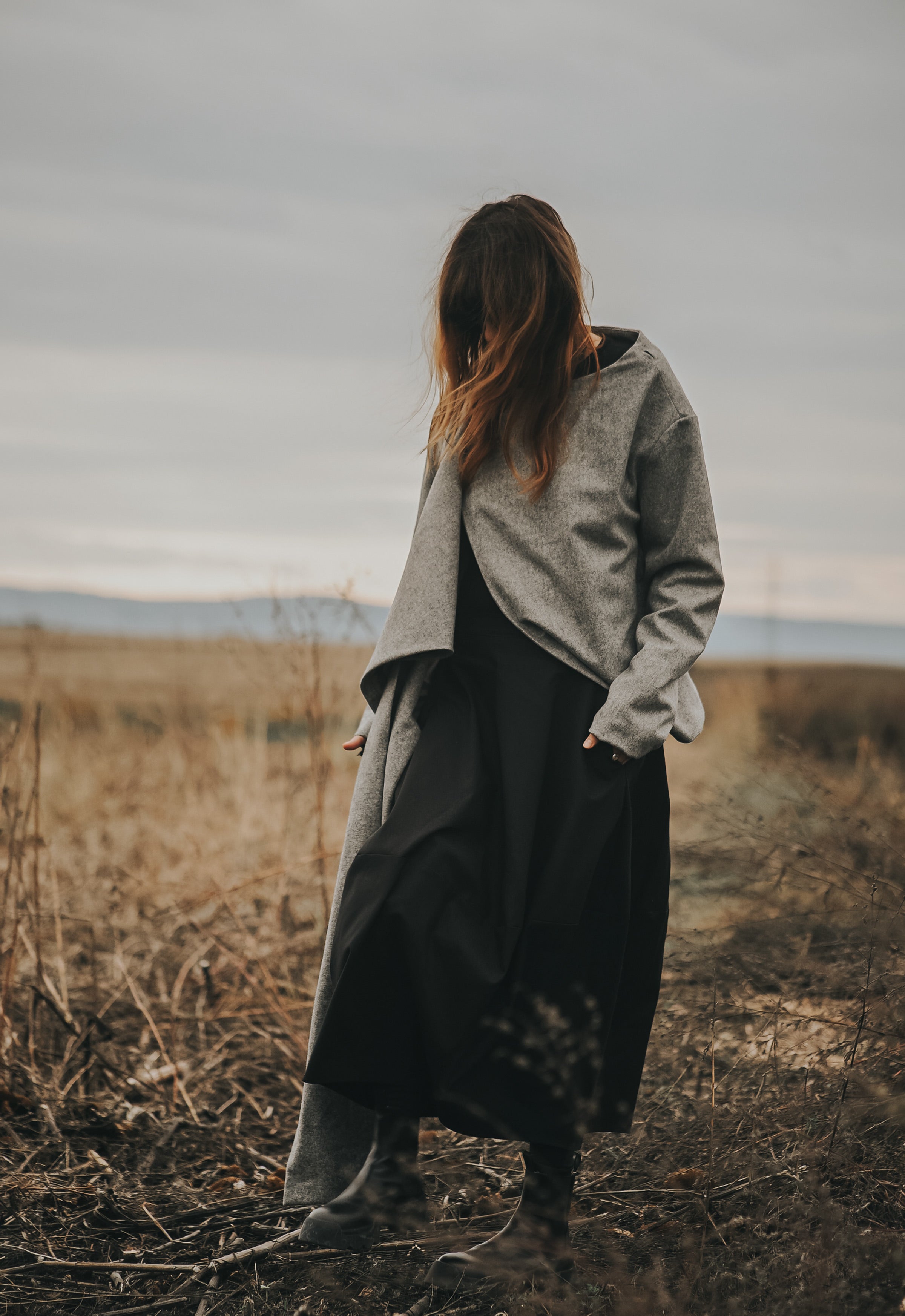ECHO OF WOOL SCARF JACKET