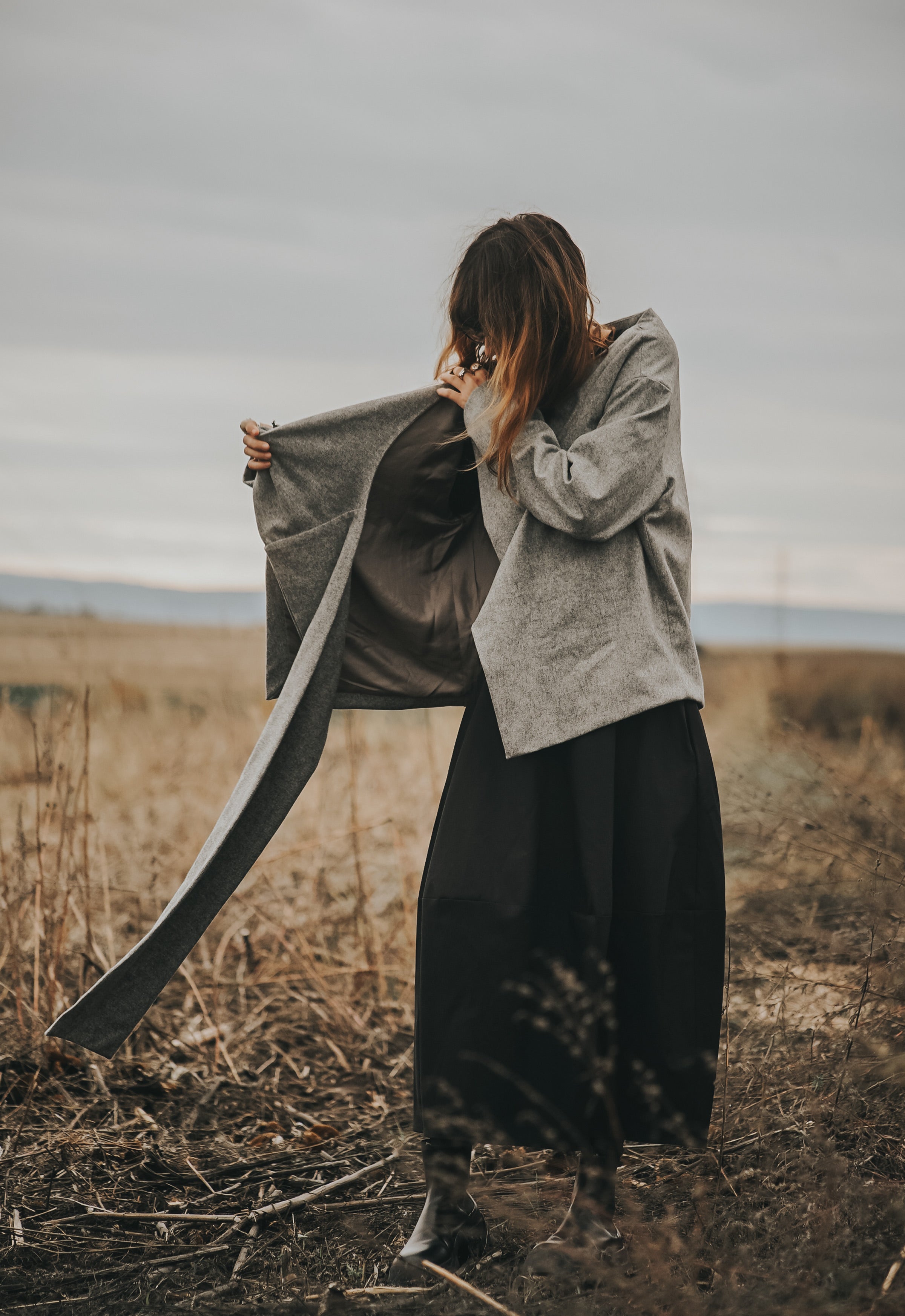 ECHO OF WOOL SCARF JACKET