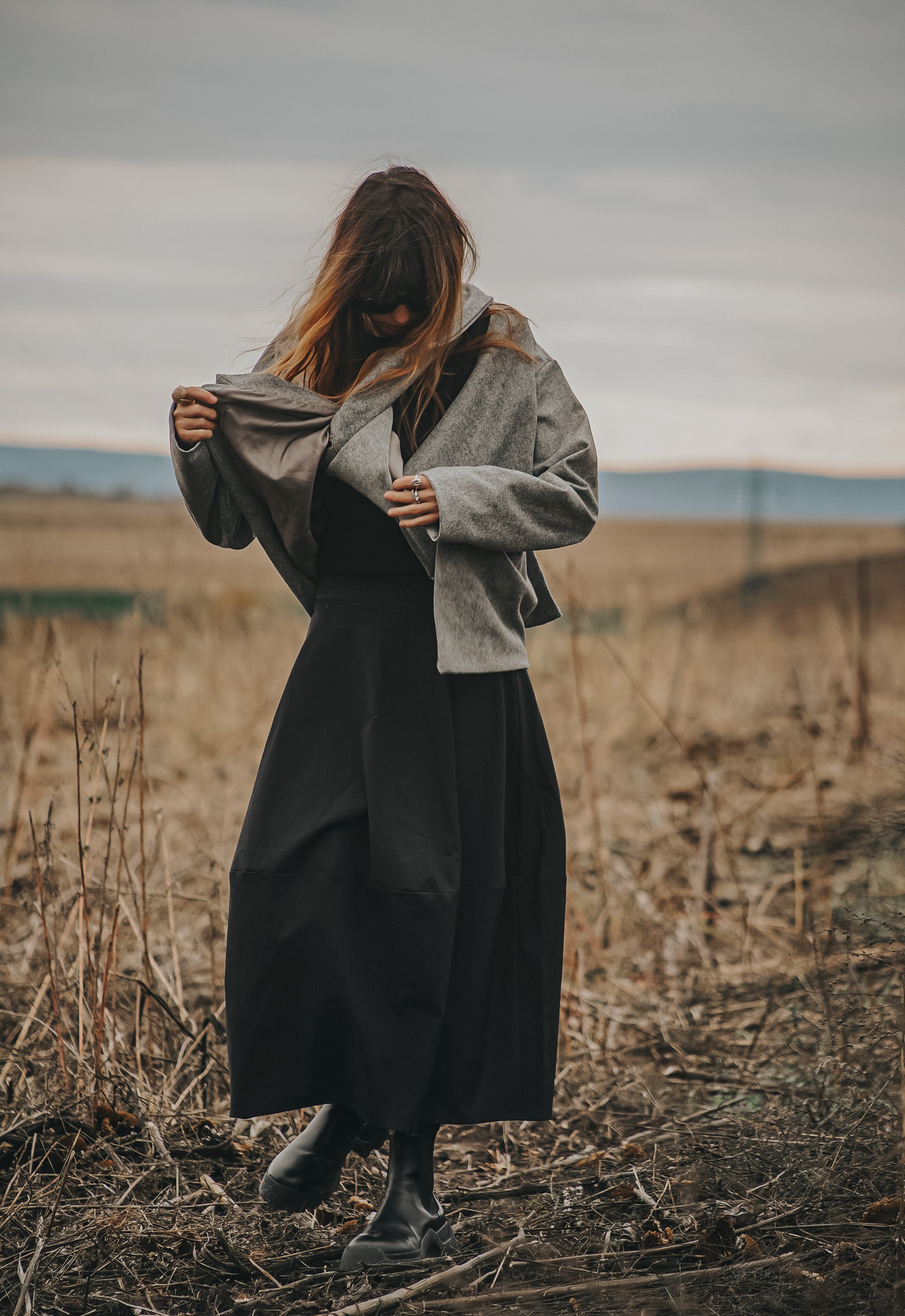 ECHO OF WOOL SCARF JACKET