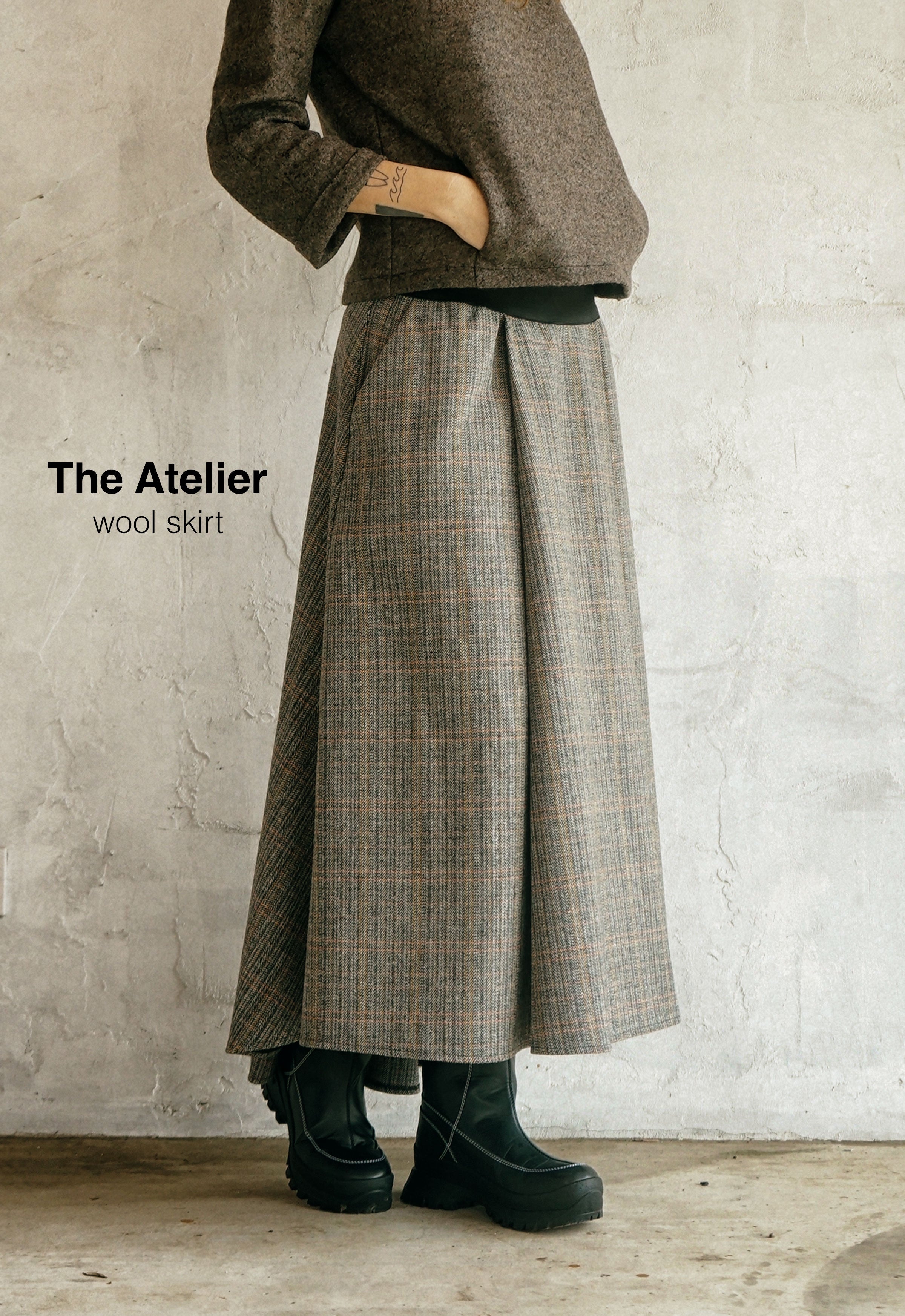 The Atelier Pleated Wool Skirt