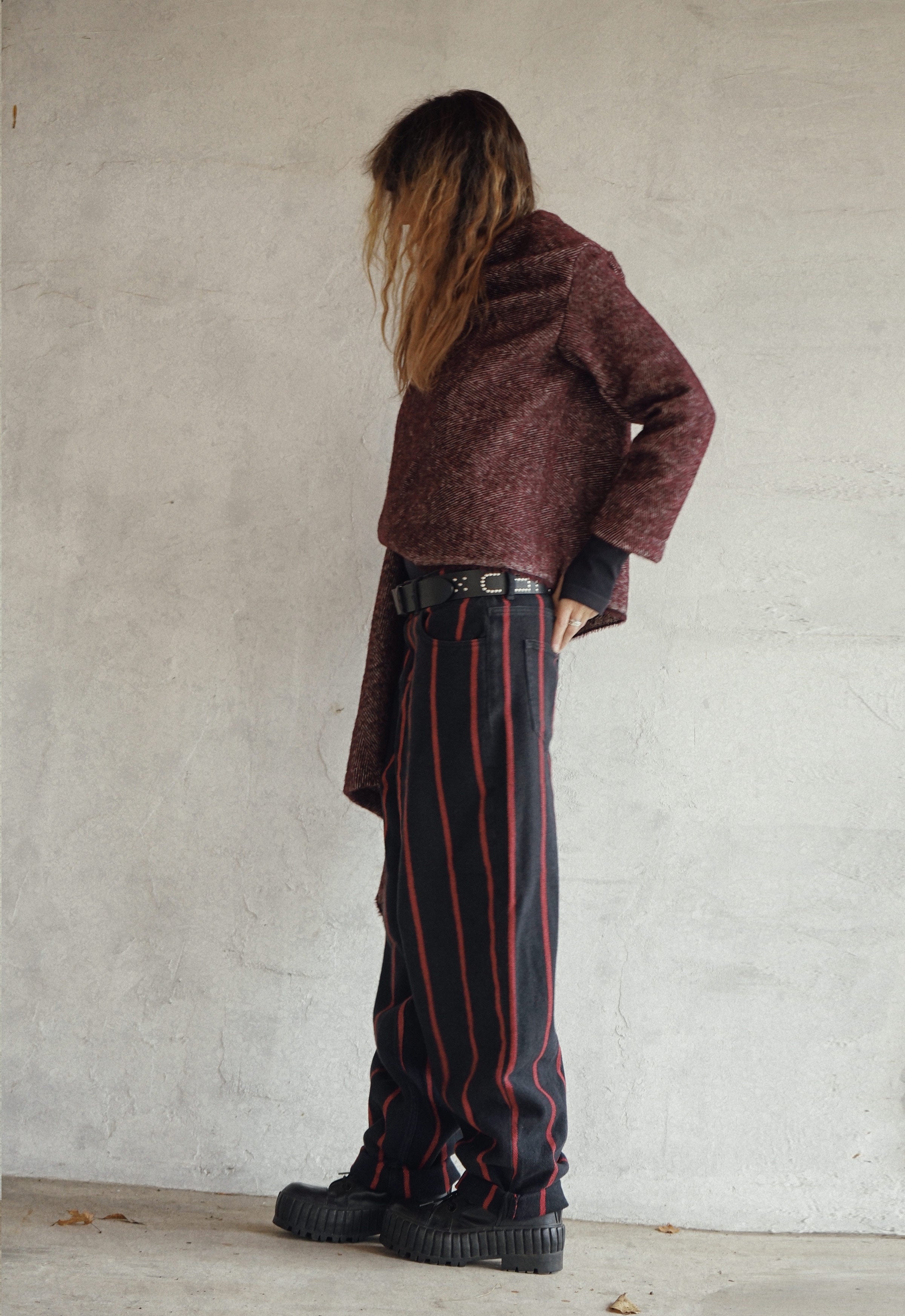 WOOL SHAWL (BURGUNDY)