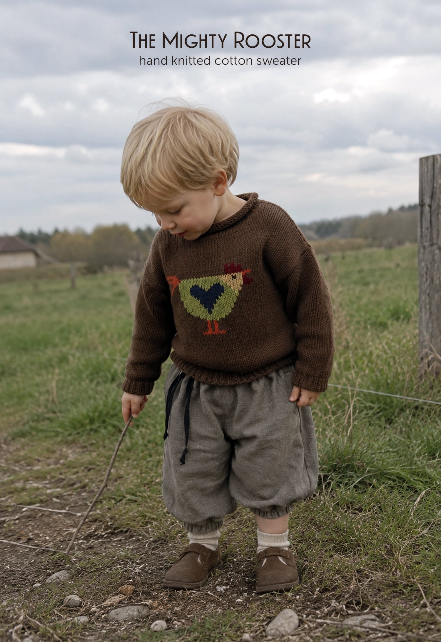 Hand knitted cotton sweater
