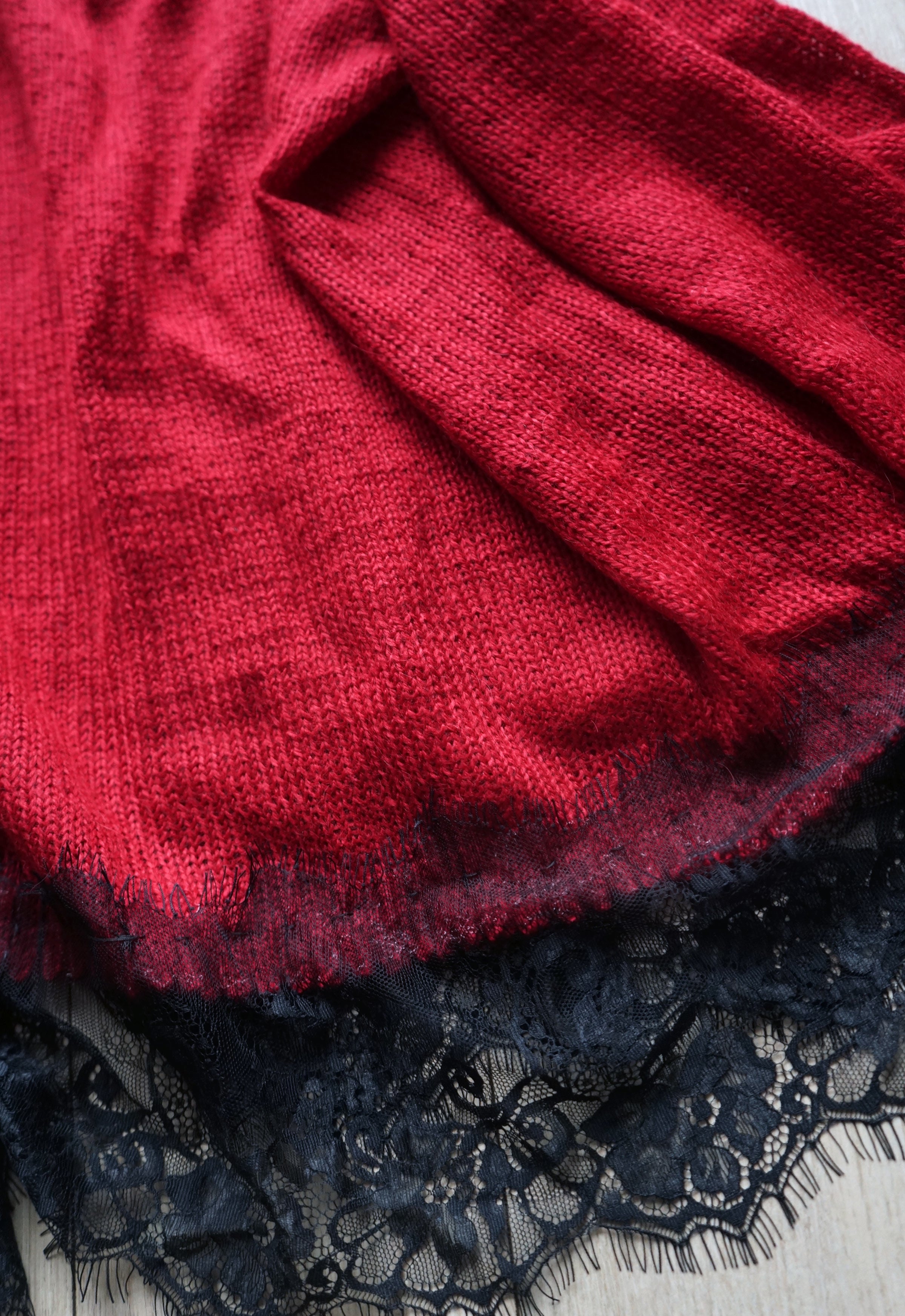 Winter Berry Hand Knitted Mohair Top