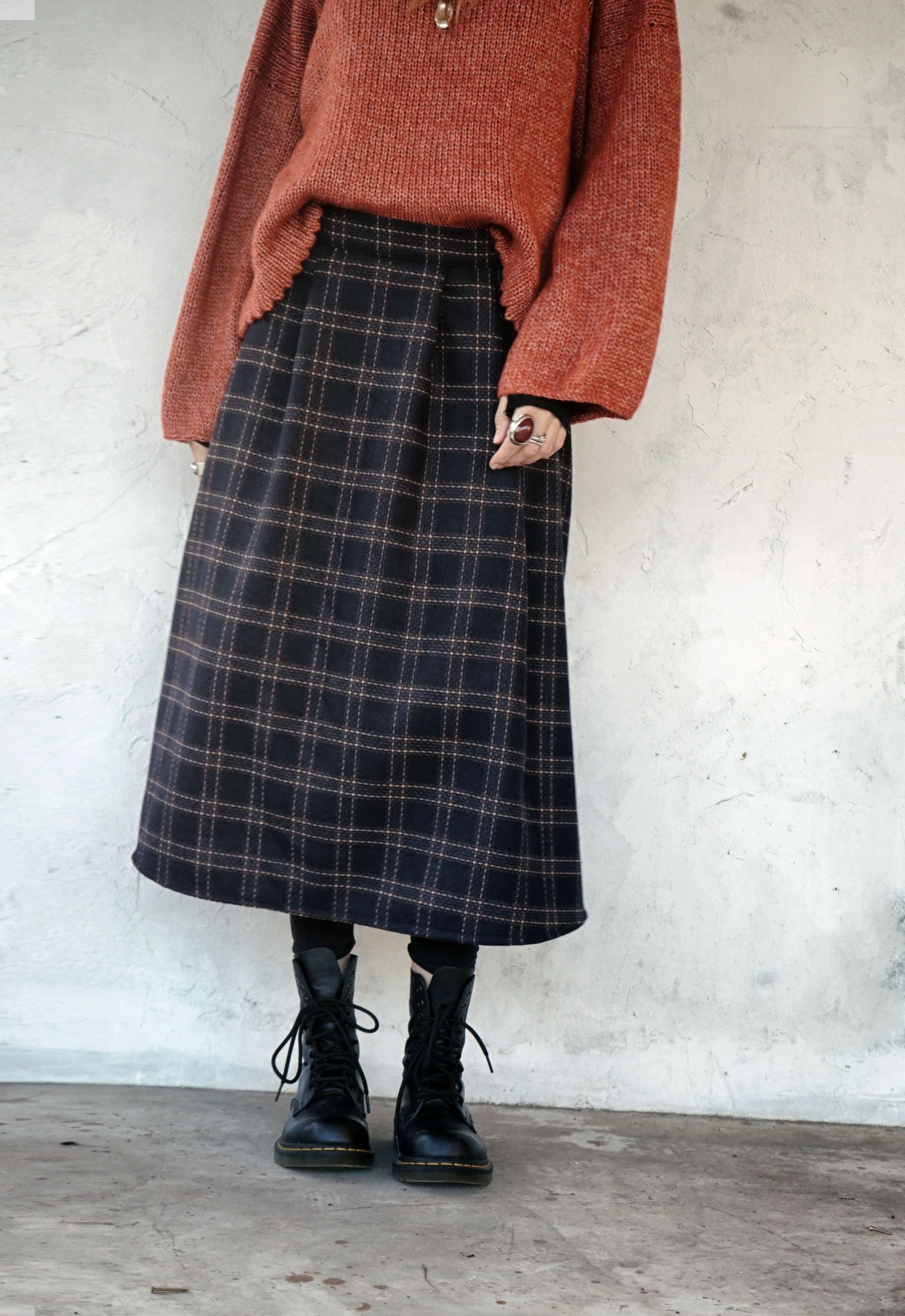 Pleated wool skirt