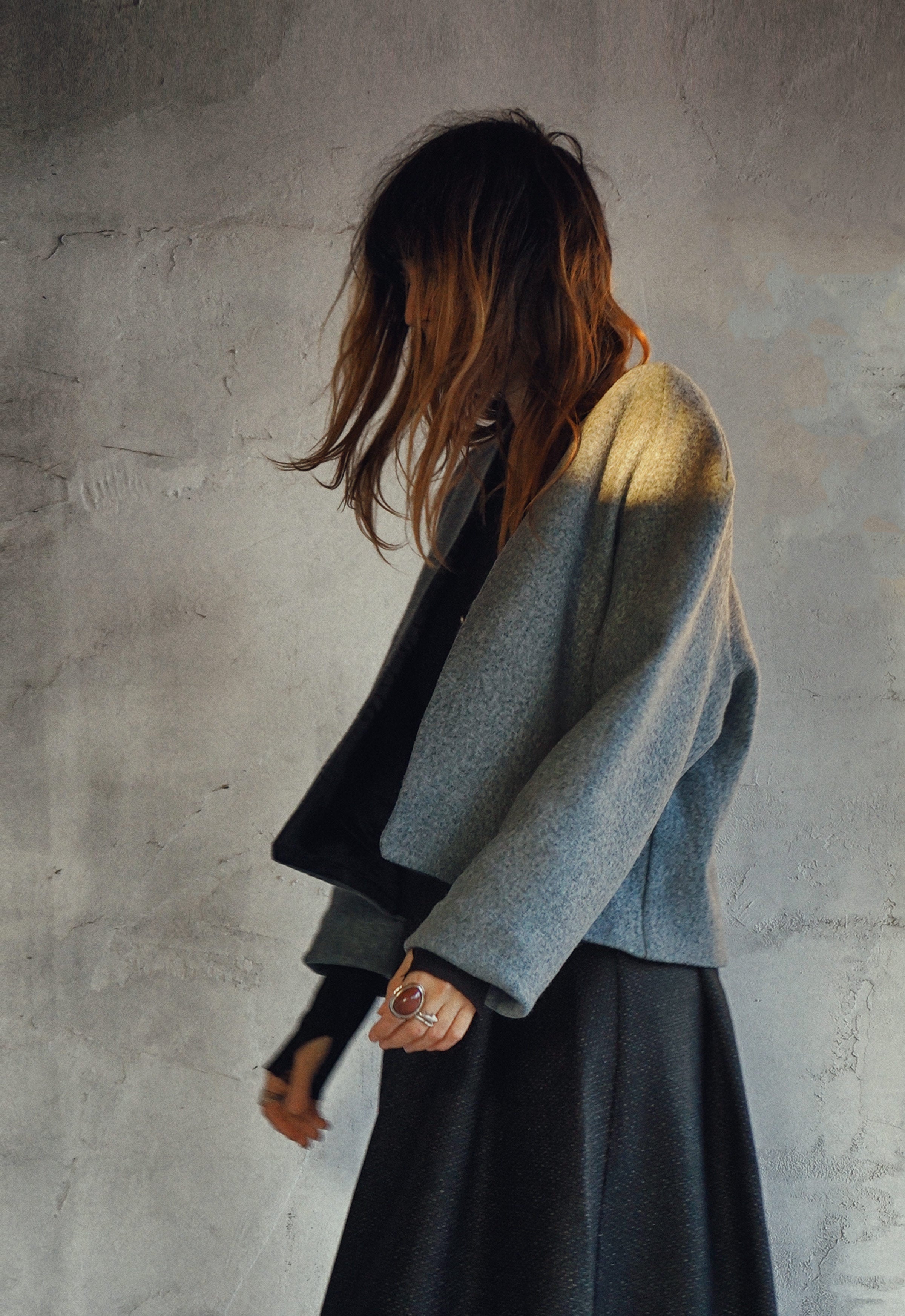 Storm Blue Boiled Wool Blazer