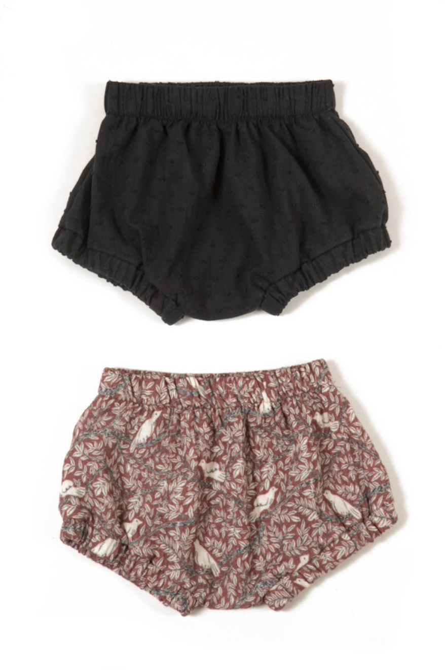 Colombe et plumetis noir baby bloomers