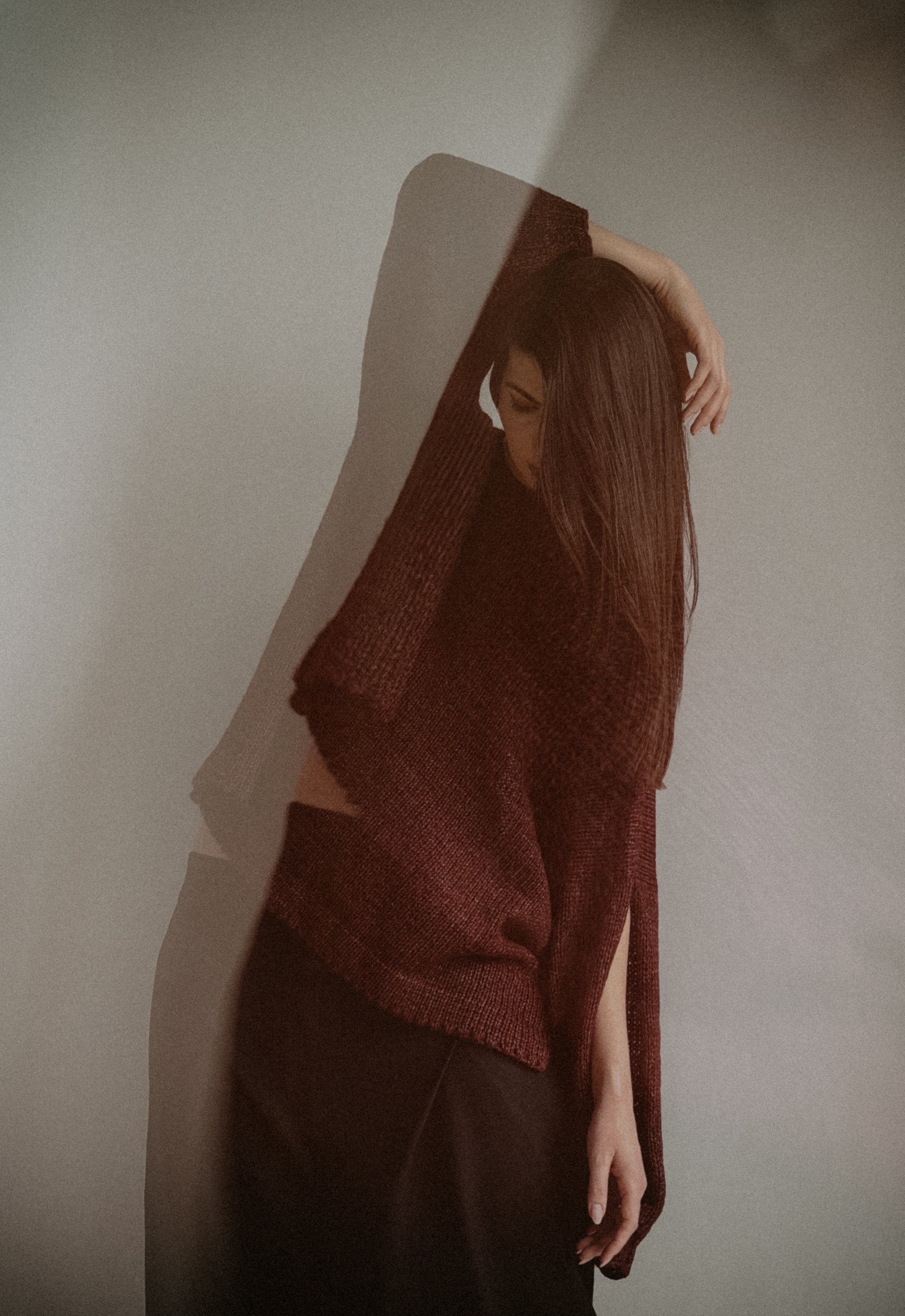 The slashback hand knitted wool top