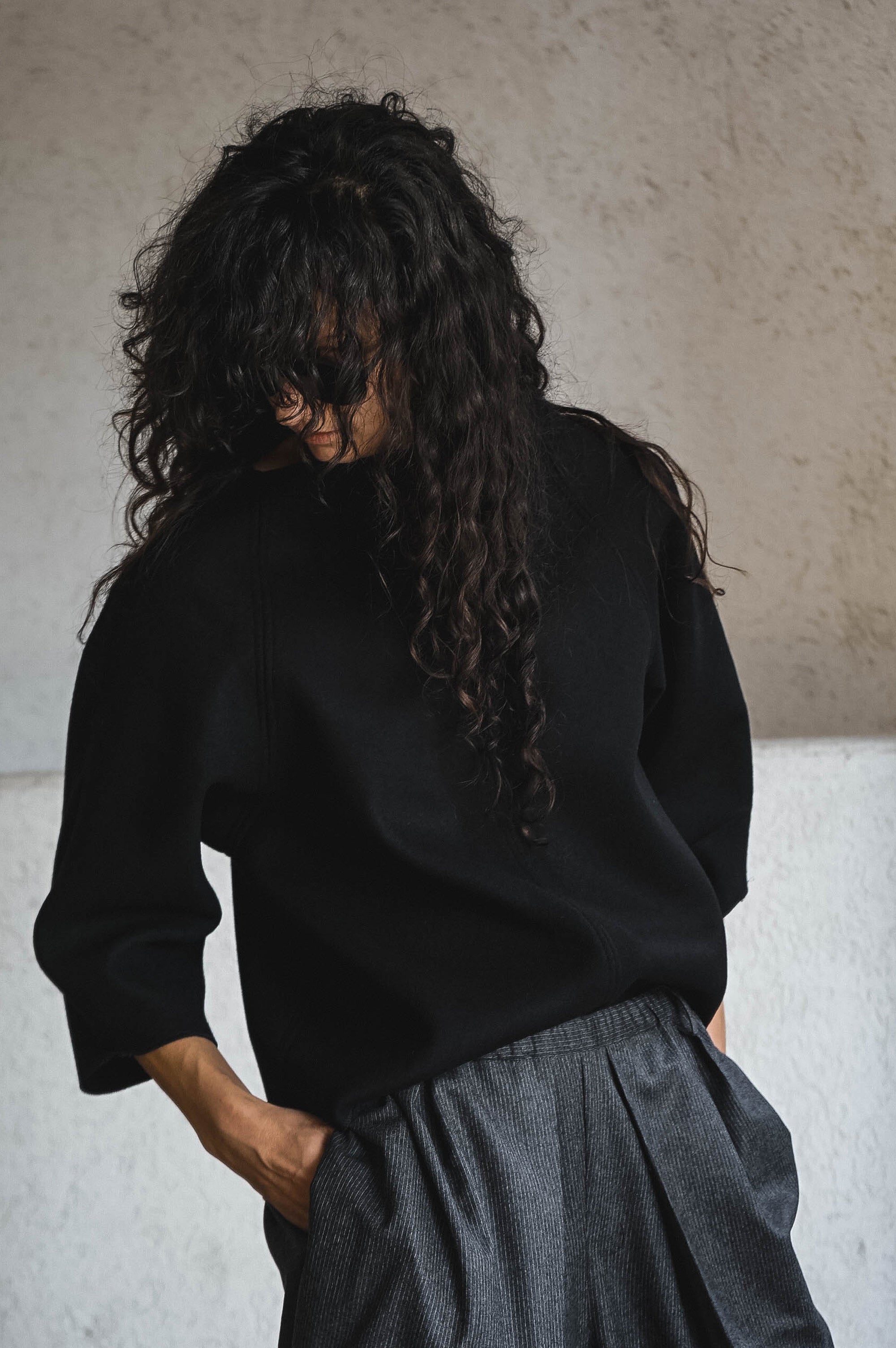 Black Wool Top