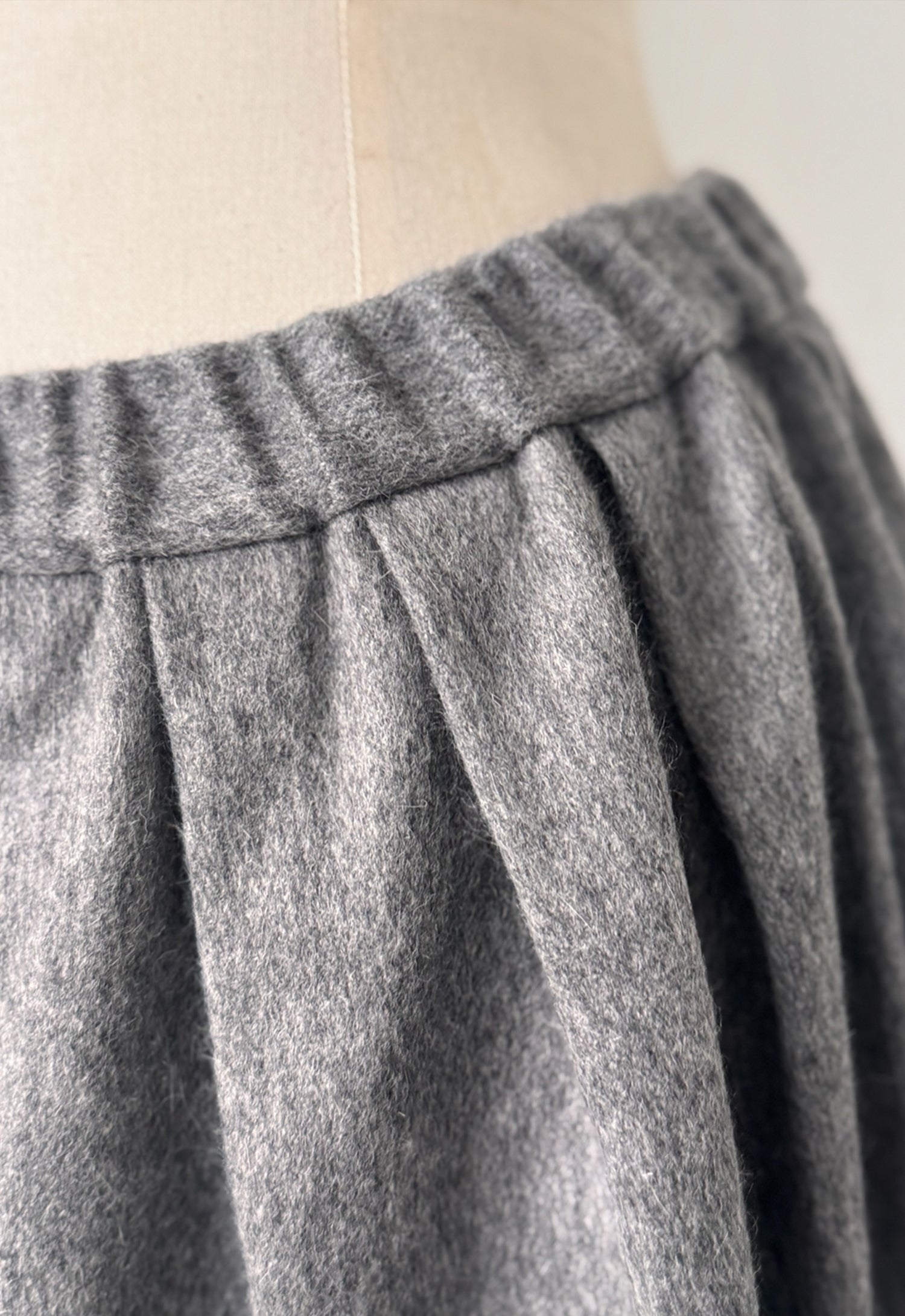 Edith Pleated Wool Skirt