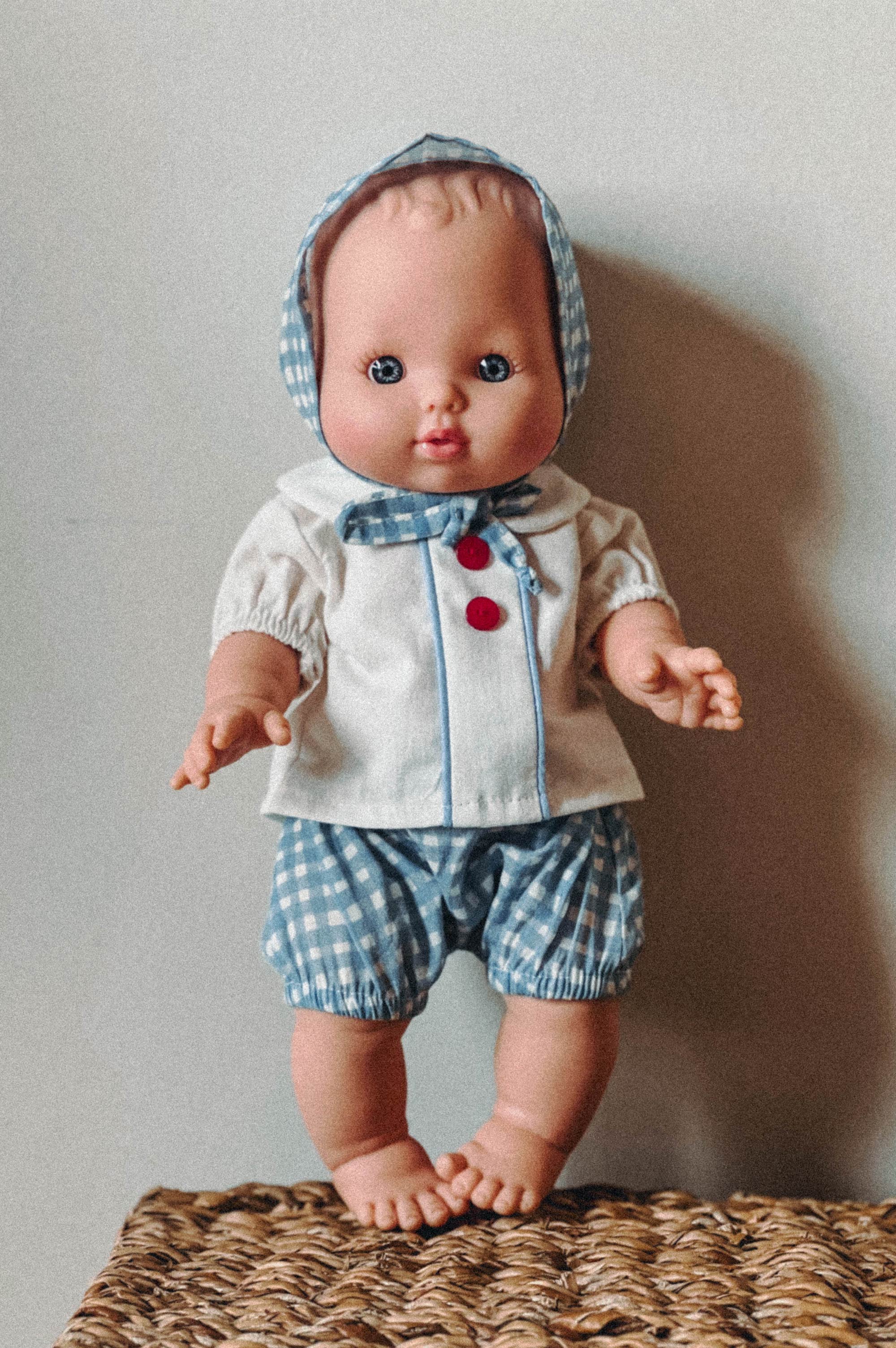 FAUSTINE AND HER VINTAGE SHIRT, BLOOMER & BONNET SET