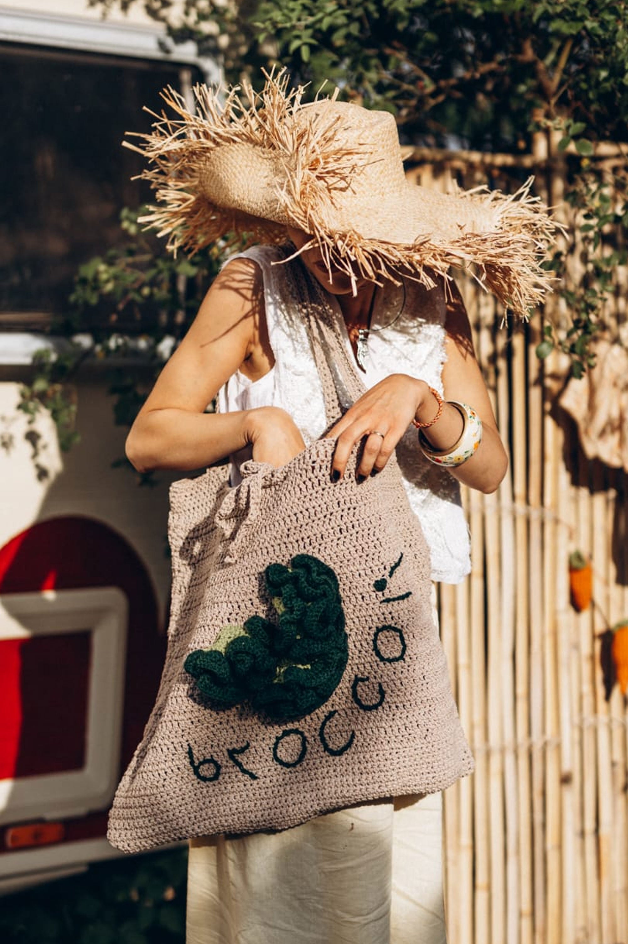 Broccoli Hand Crochet Bag