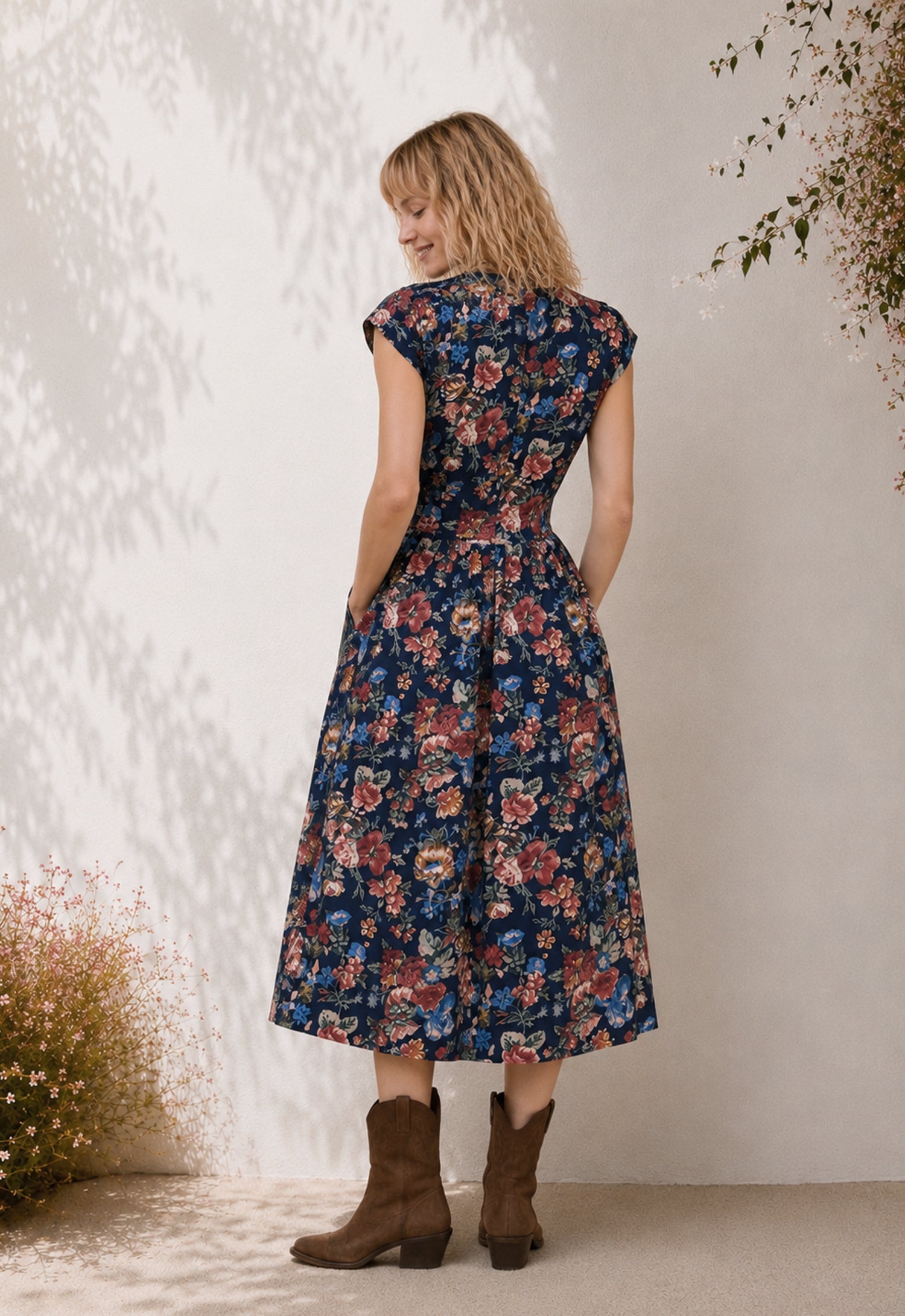 Ethereal Blossom Pleated Dress