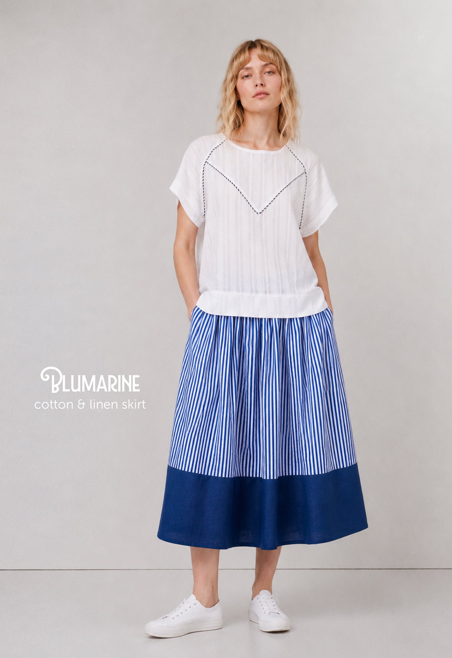 Bluemarine Cotton & Linen Skirt