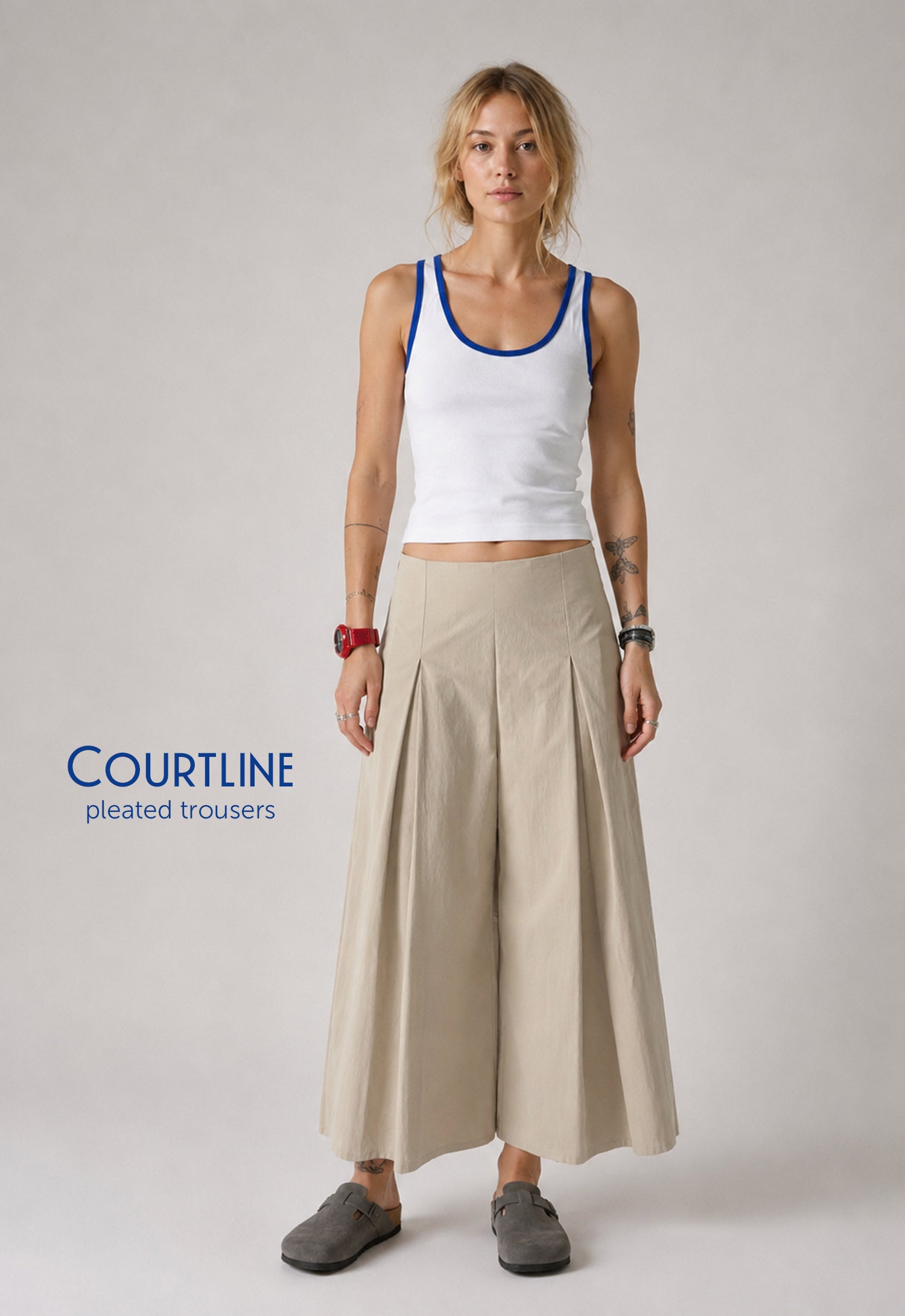 Courtline Pleated Trousers