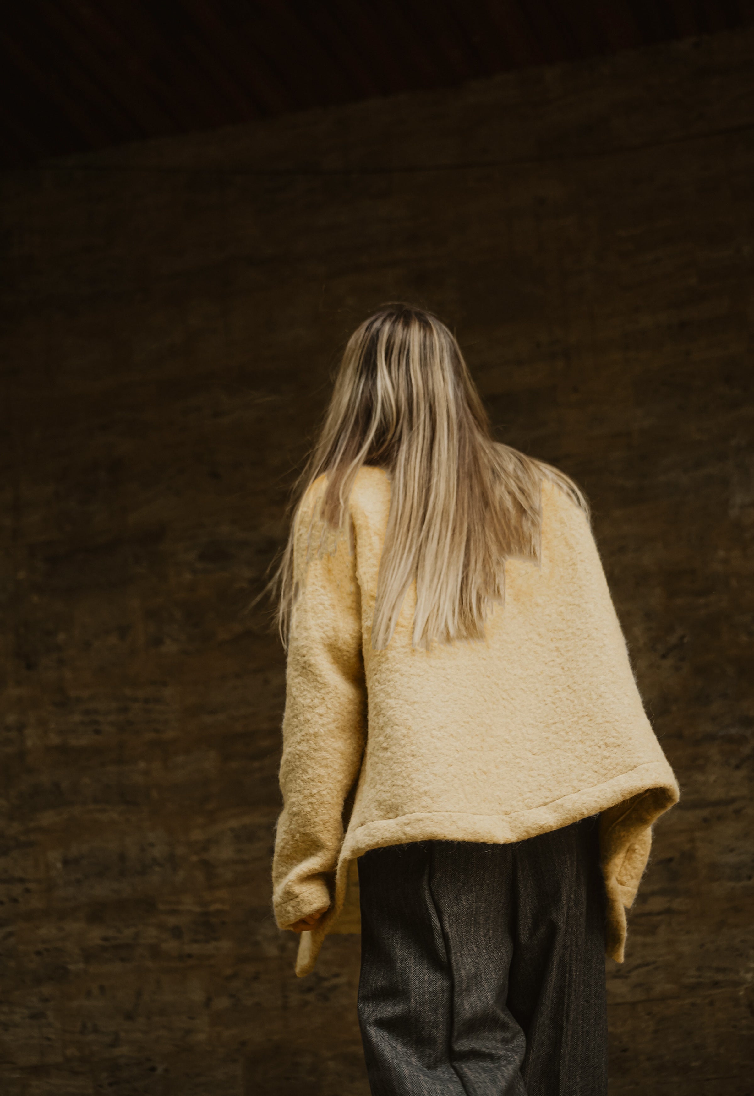 BOILED WOOL SCARF JACKET