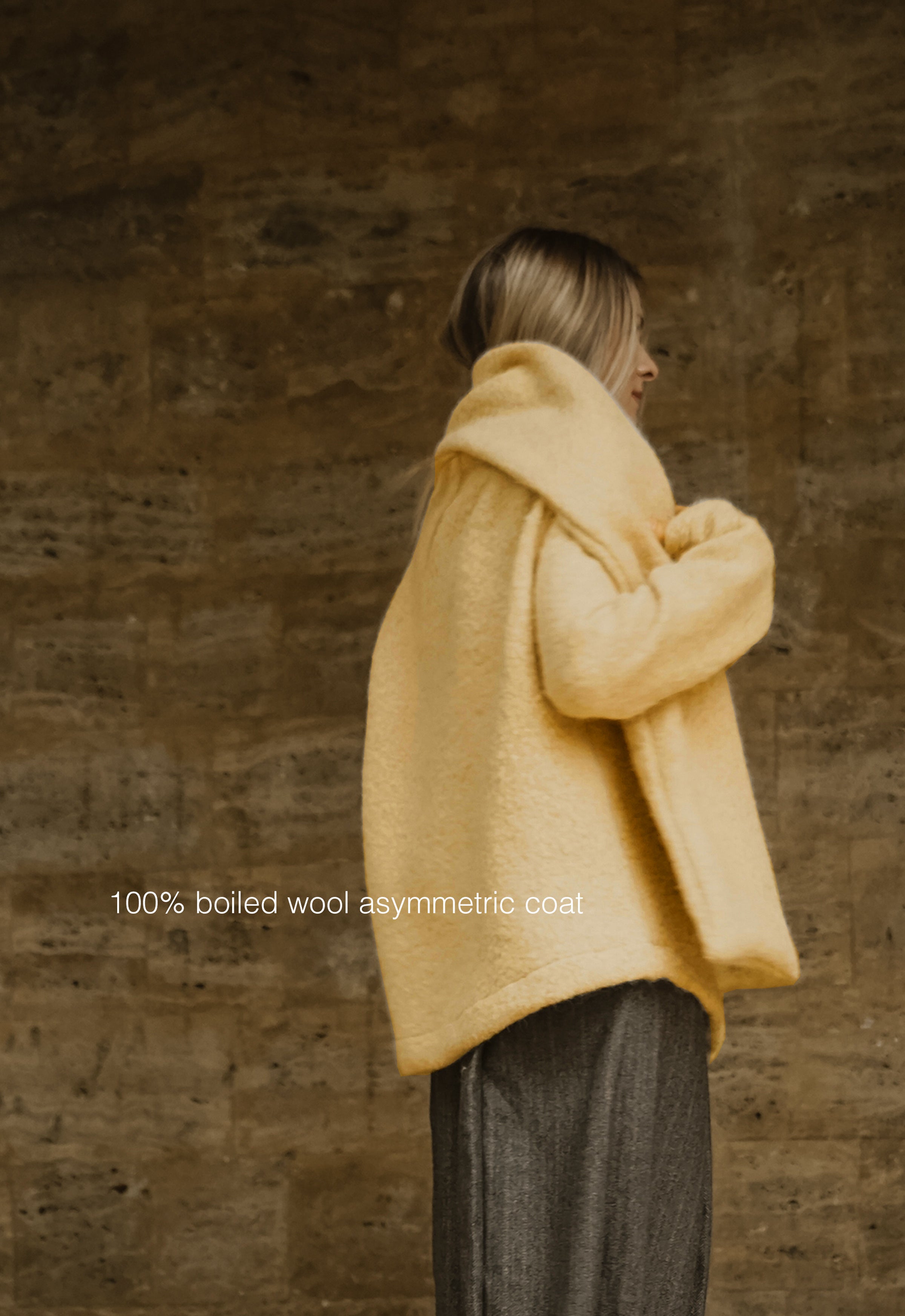 BOILED WOOL SCARF JACKET