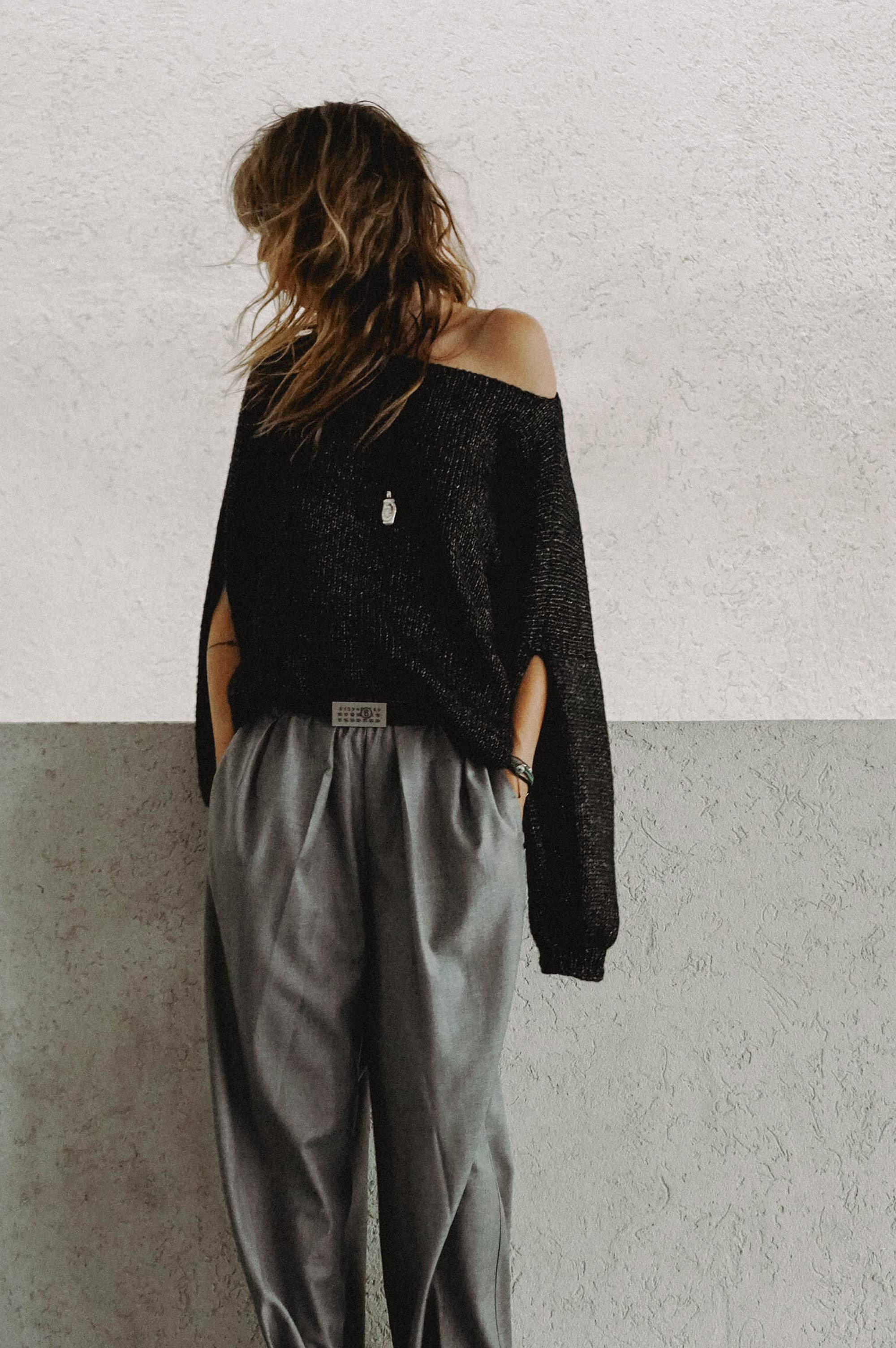 Hand knitted merino & alpaca sweater