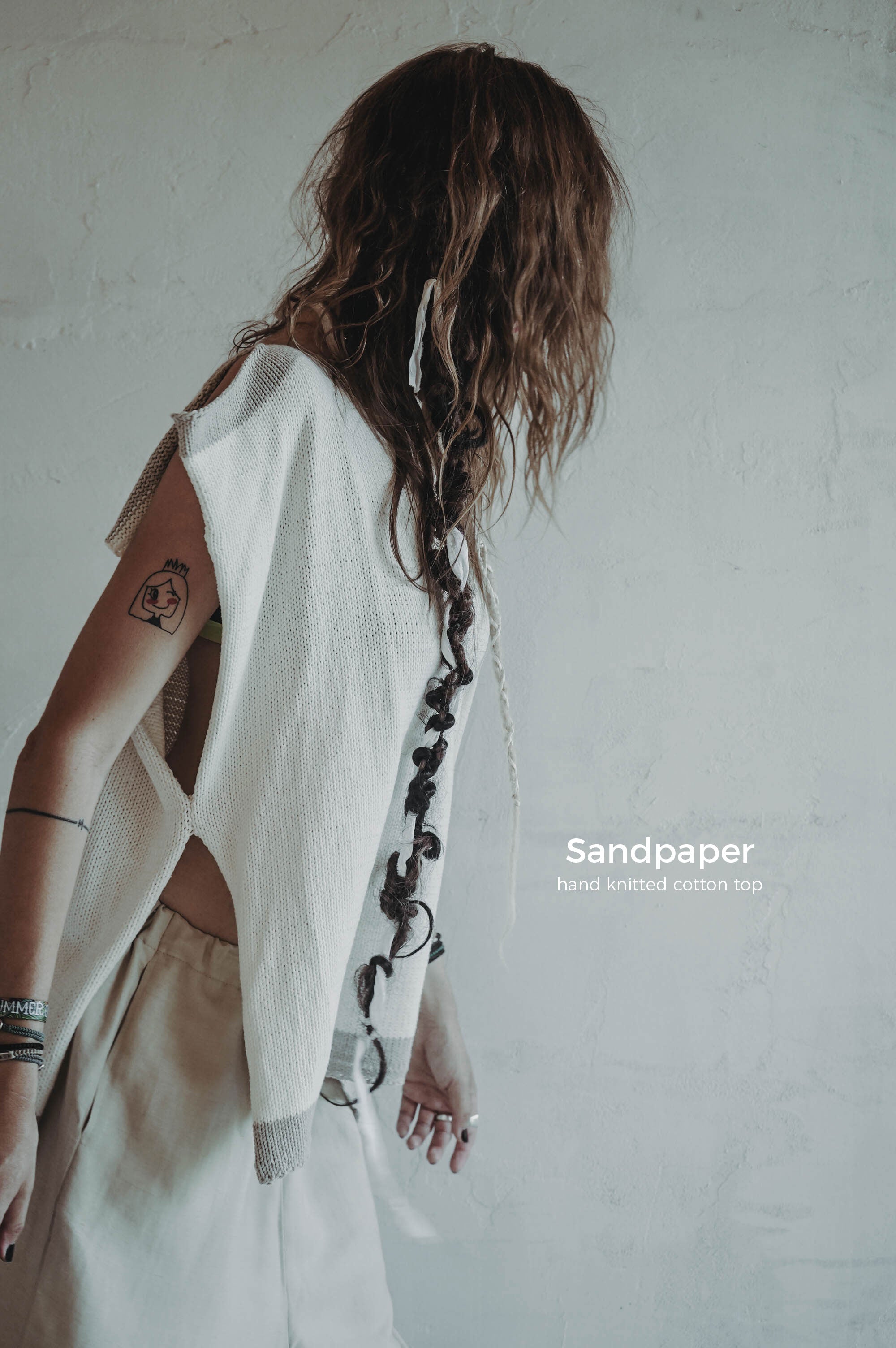 Sandpaper Hand Knitted Cotton Top