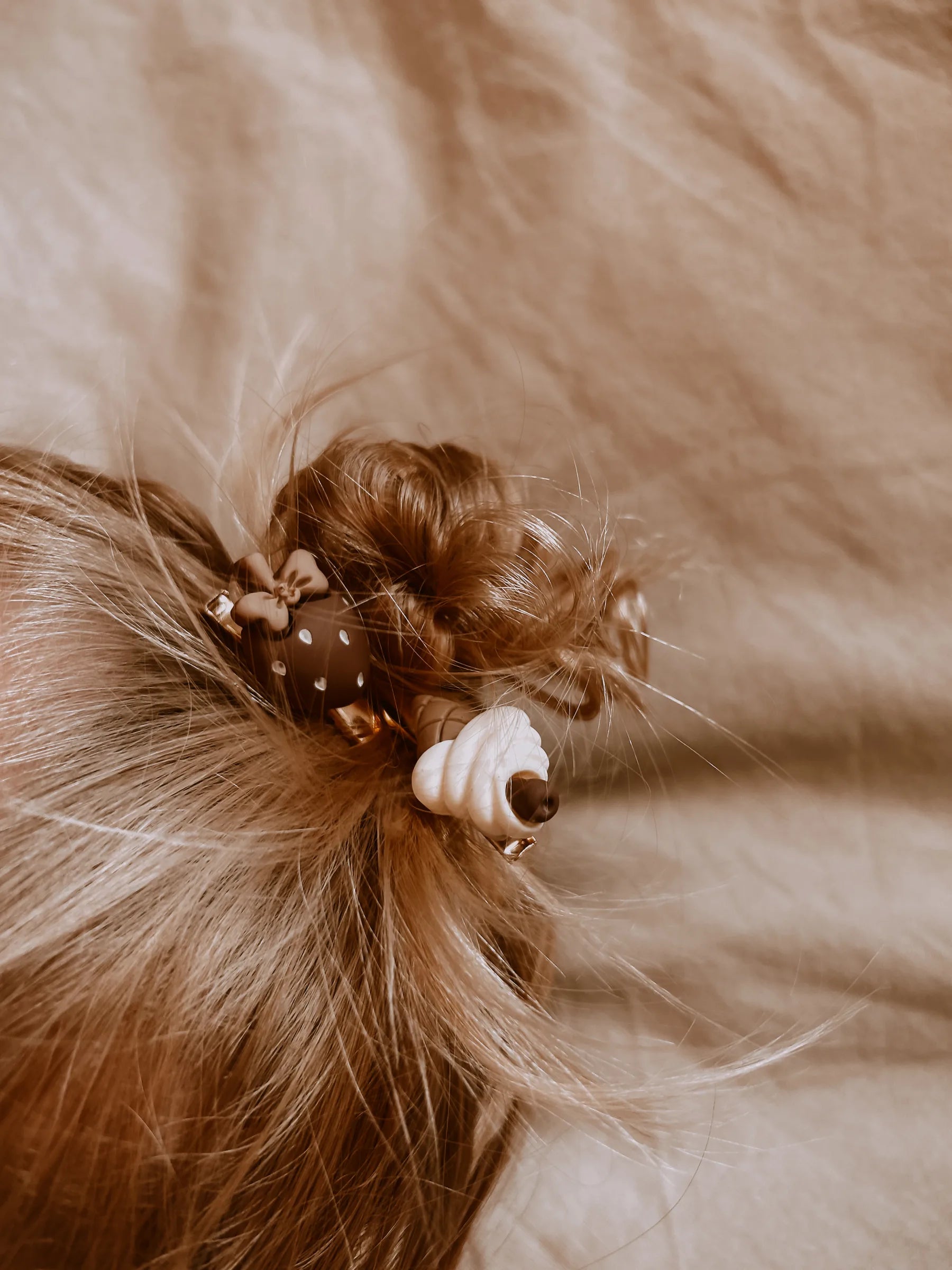 Pack 3 Hair Clips - Icecream + Strawberry + Bow