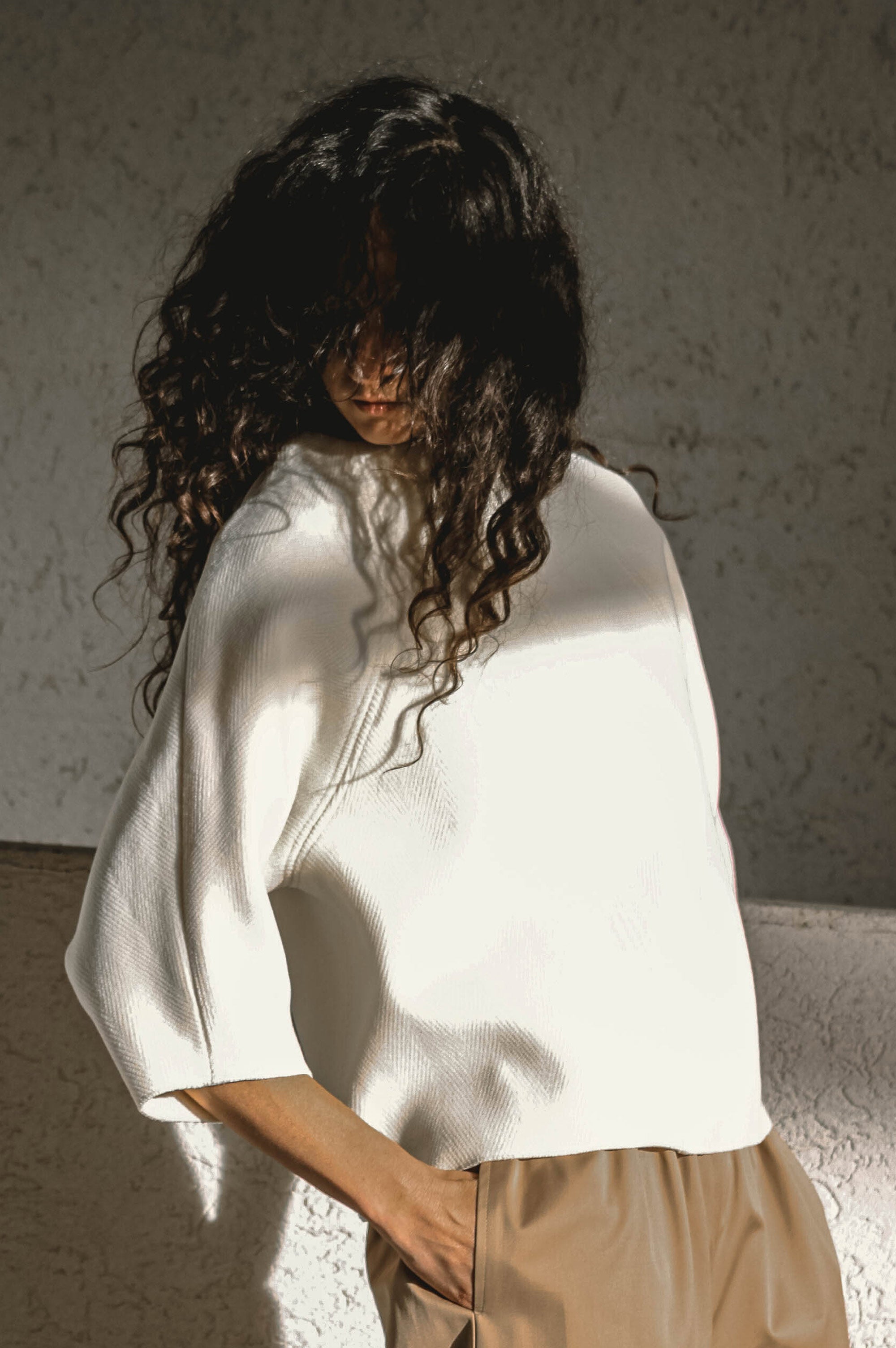 White Wool Top